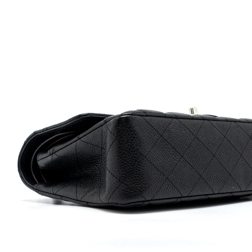 CHANEL MEDIUM CLASSIC DOUBLE FLAP BAG CAVIAR BLACK SHW