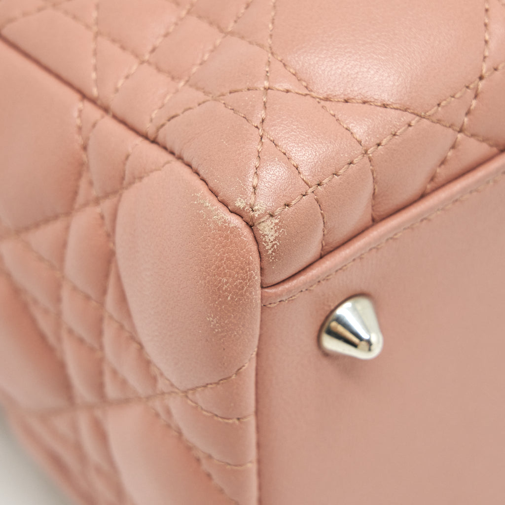 DIOR MEDIUM LADY DIOR LAMBSKIN BLUSH SHW