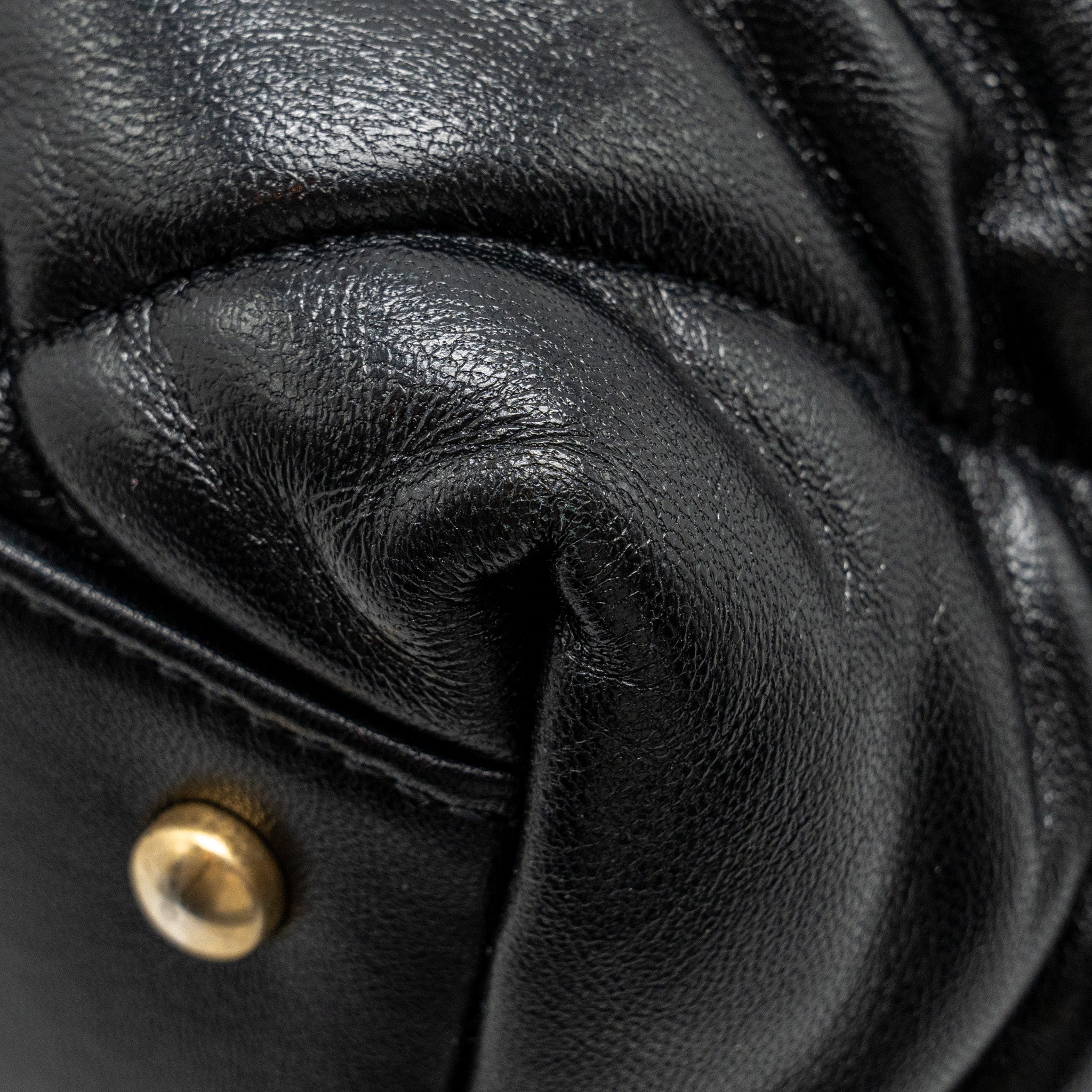 CHANEL NEW YORK BOWLING BAG QUILTED LAMBSKIN BLACK GHW
