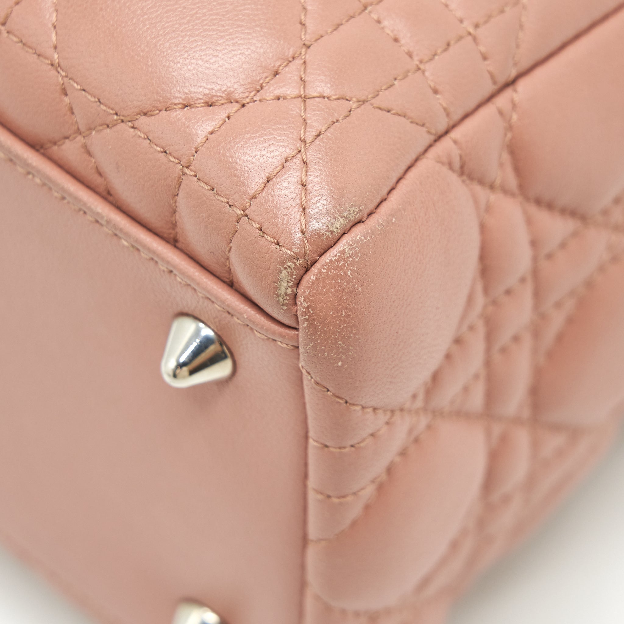 DIOR MEDIUM LADY DIOR LAMBSKIN BLUSH SHW