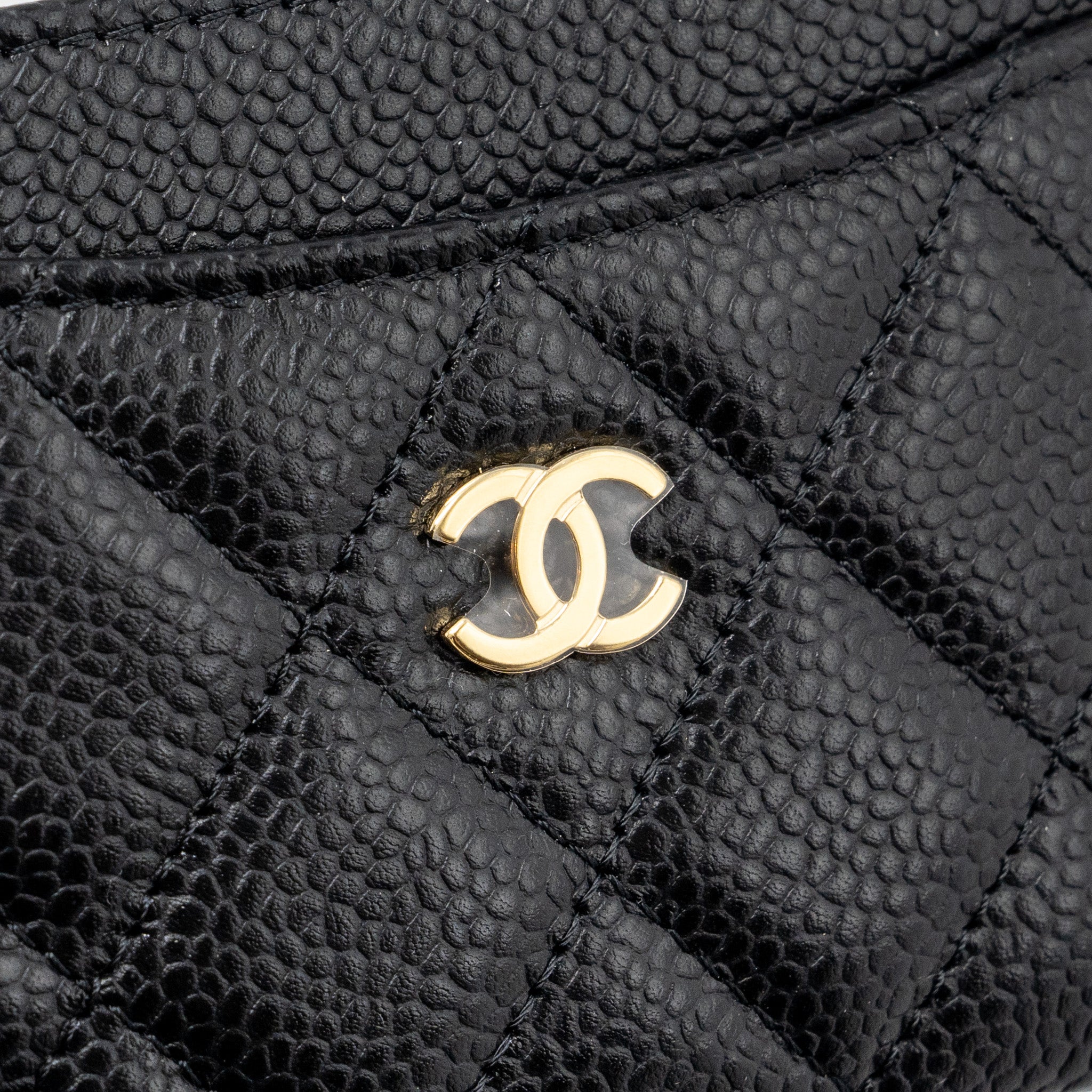 CHANEL CLASSIC CARD HOLDER CAVIAR BLACK GHW (MICROCHIP)