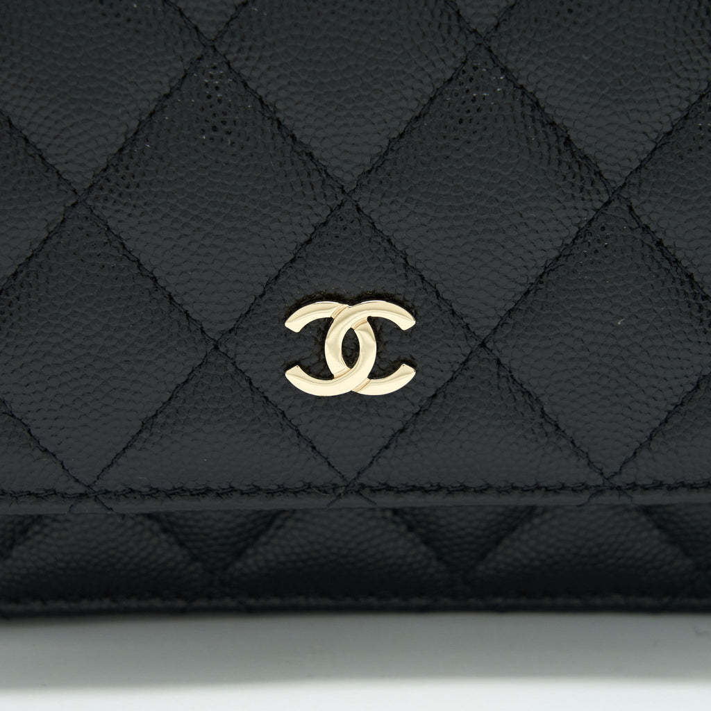 CHANEL MINI WALLET ON CHAIN CAVIAR BLACK LGHW
