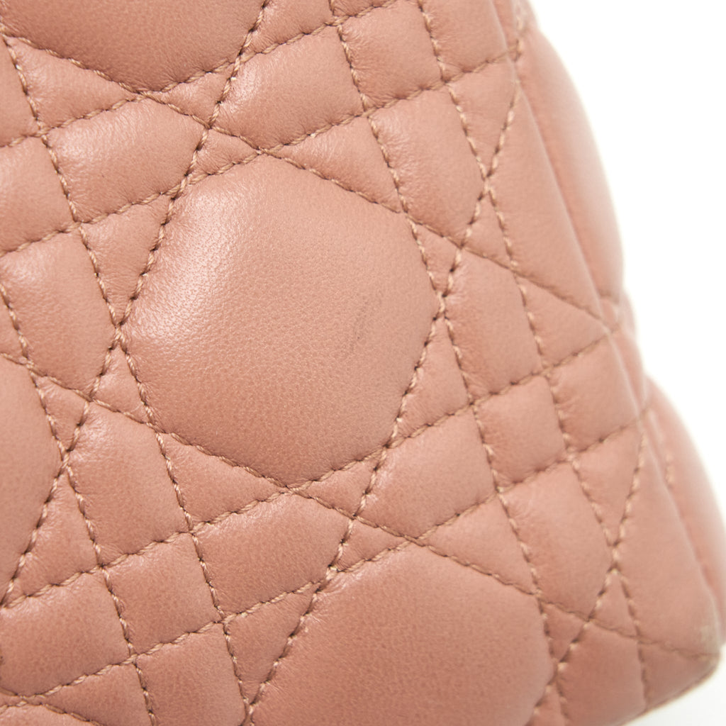 DIOR MEDIUM LADY DIOR LAMBSKIN BLUSH SHW