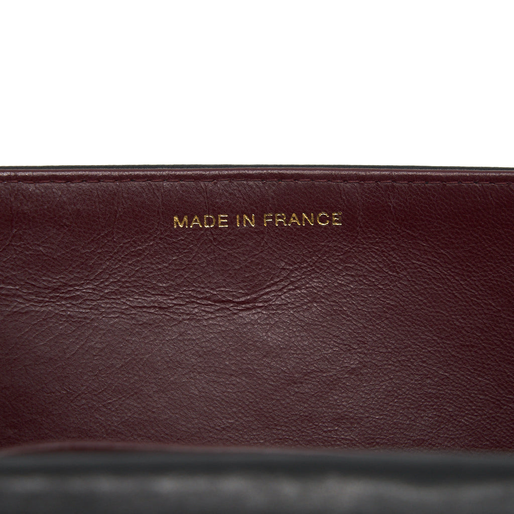 CHANEL VINTAGE QUILTED FLAP CHAIN WALLET BLACK GHW