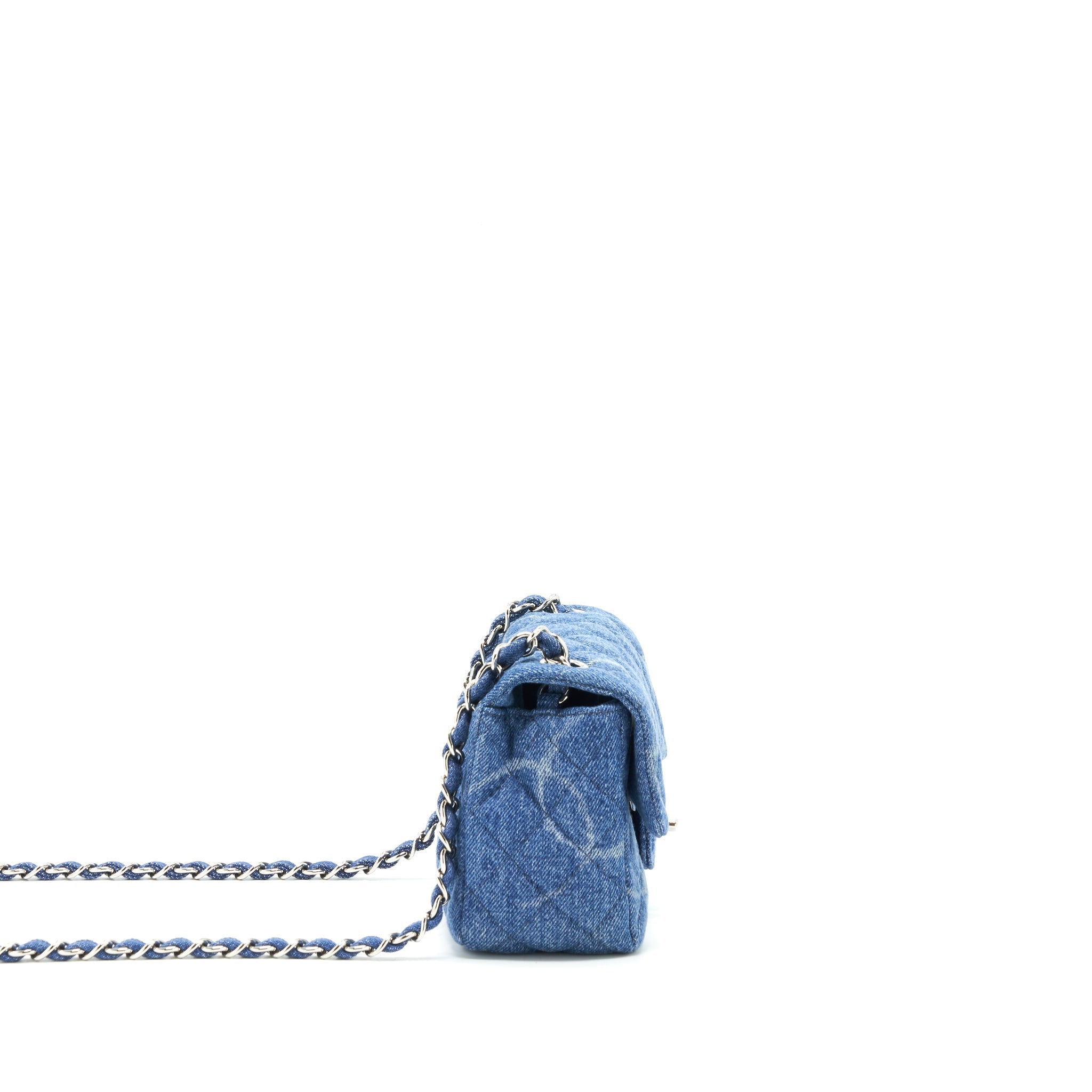 CHANEL DENIM MINI SQUARE FLAP BAG SHW