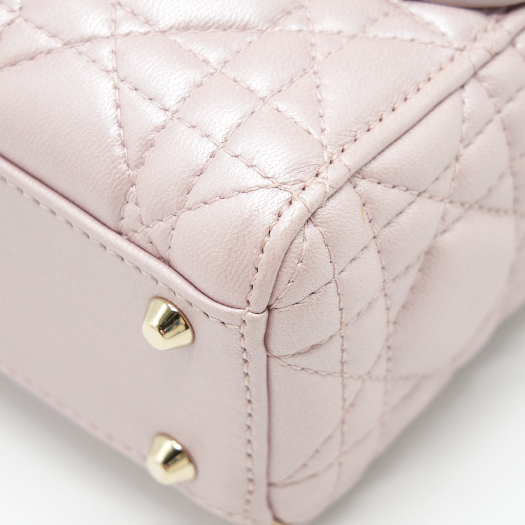 DIOR MINI LADY DIOR LAMBSKIN PINK GHW