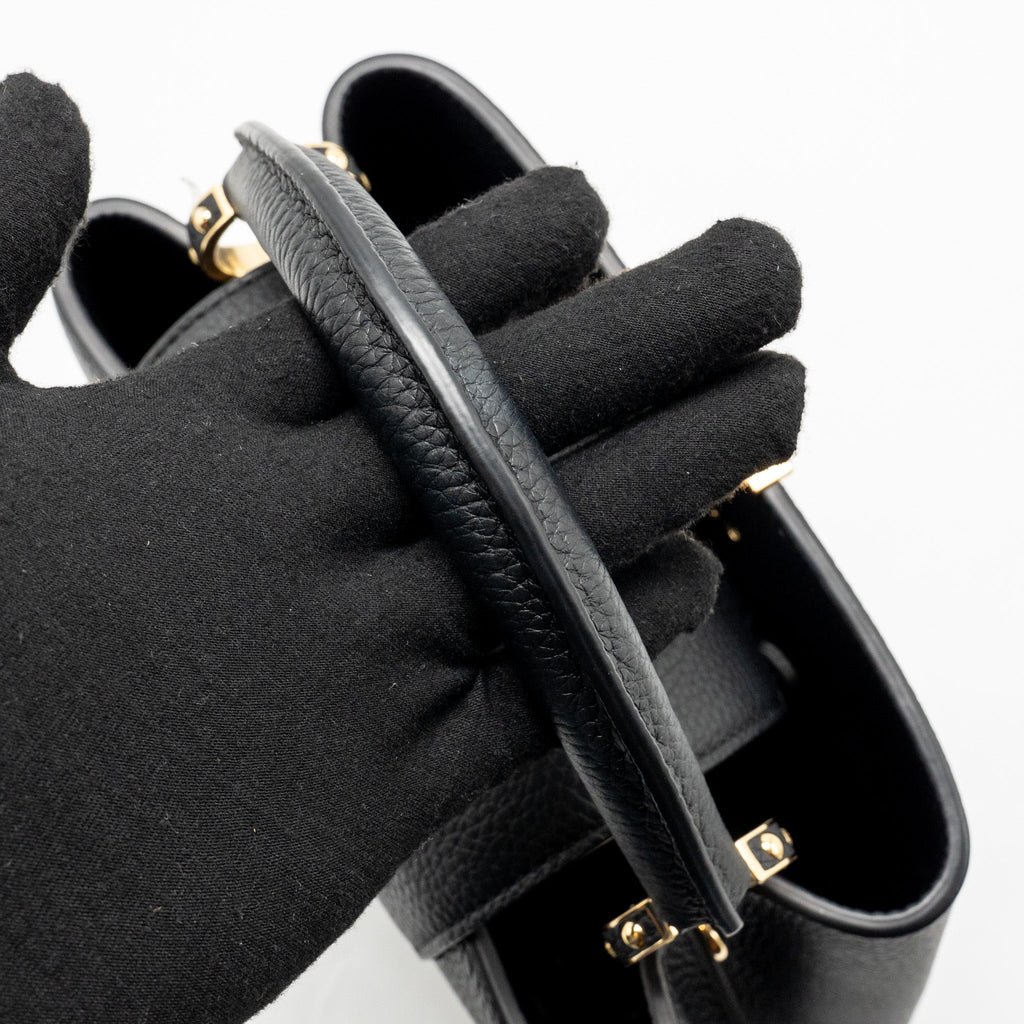 LOUIS VUITTON MURAKAMI LIMITED EDITION CAPUCINES BB TAURILLON LEATHER BLACK GHW
