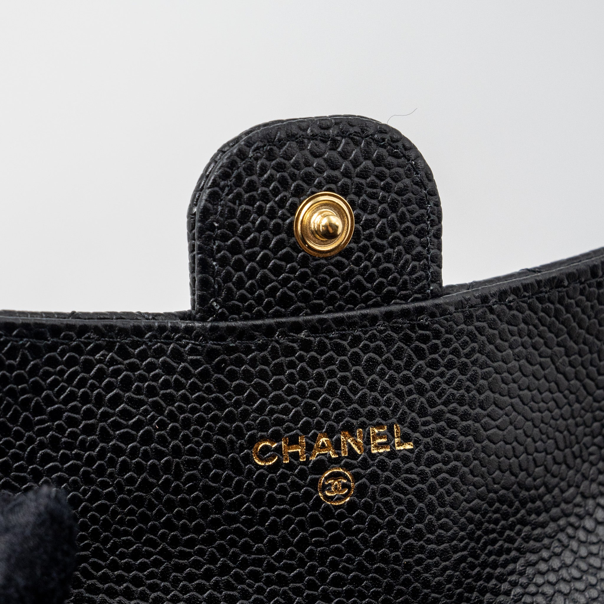 CHANEL CLASSIC FLAP CARD HOLDER CAVIAR BLACK GHW (MICROCHIP)