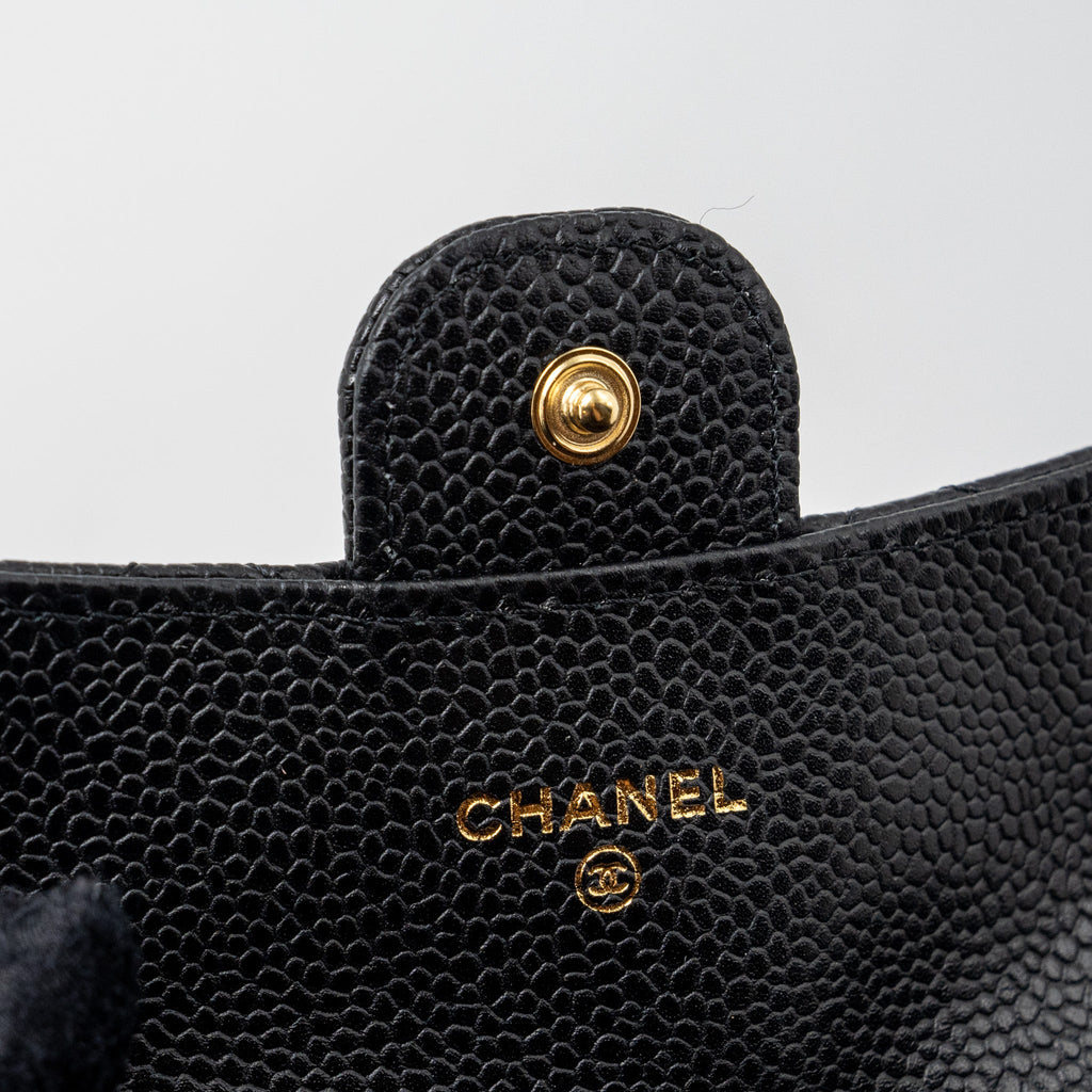 CHANEL CLASSIC FLAP CARD HOLDER CAVIAR BLACK GHW (MICROCHIP)