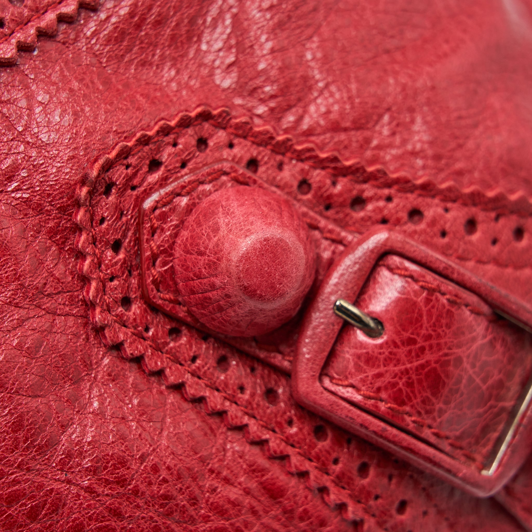 BALENCIAGA GIANT CITY BAG RED SHW