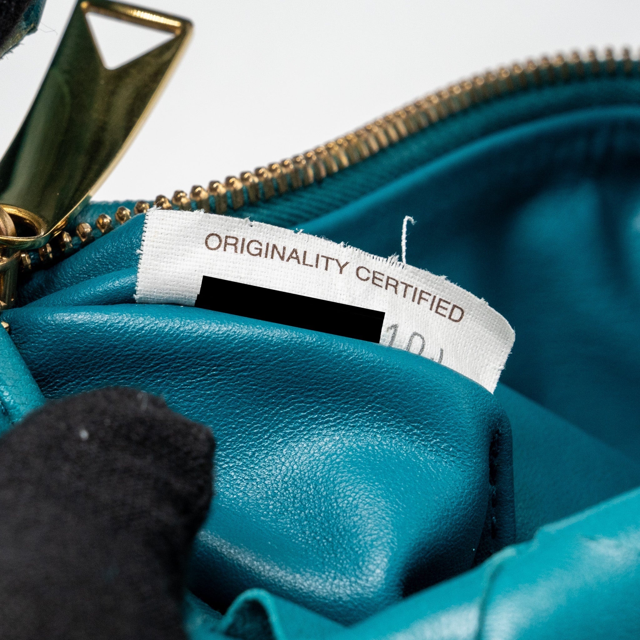 BOTTEGA VENETA MINI JODIE LAMBSKIN BLUE GHW