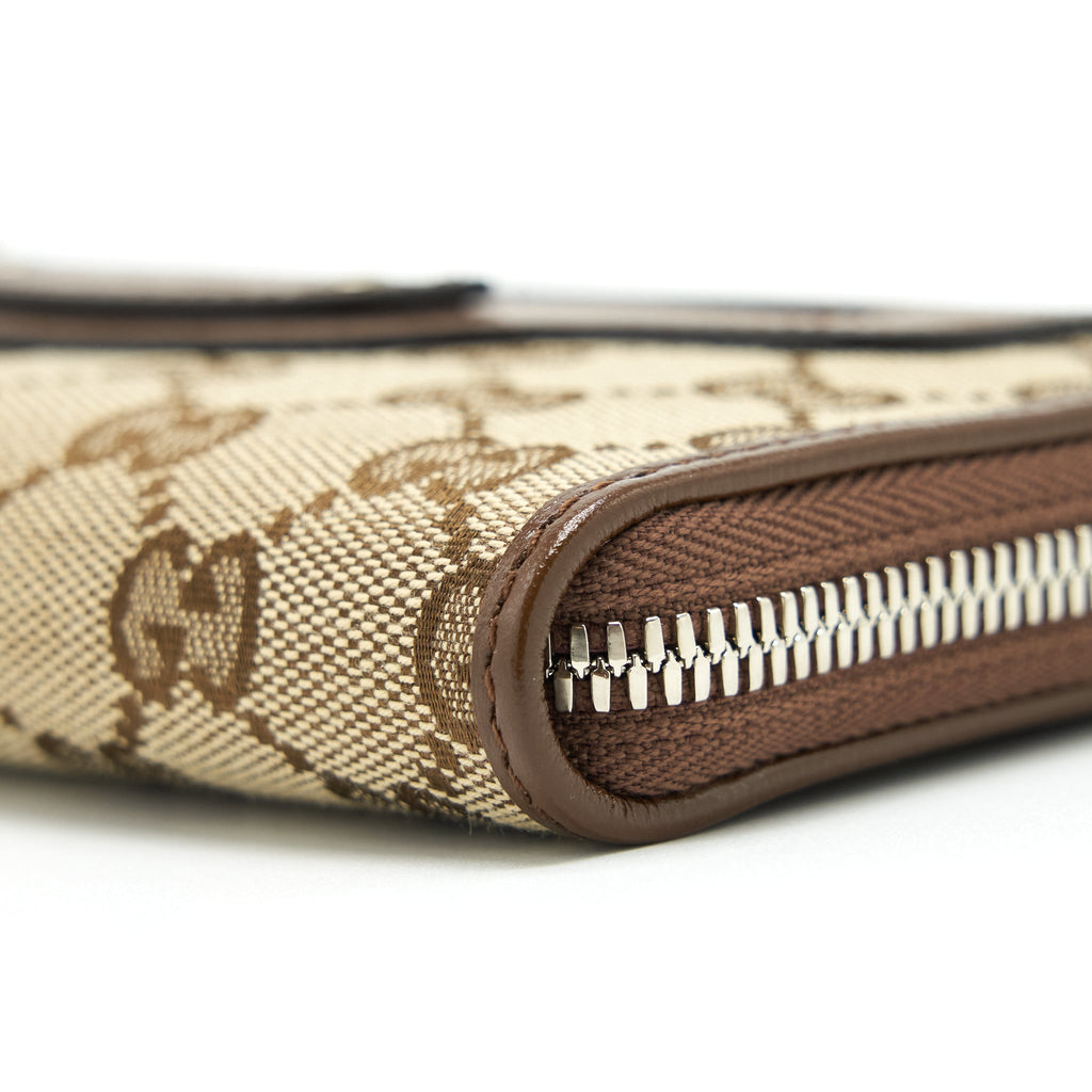 GUCCI X BALENCIAGA BROWN 2021 CLASSIC ZIP LONG WALLET SHW