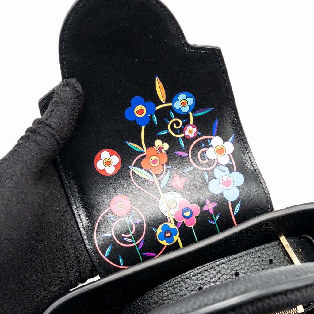 LOUIS VUITTON MURAKAMI LIMITED EDITION CAPUCINES BB TAURILLON LEATHER BLACK GHW