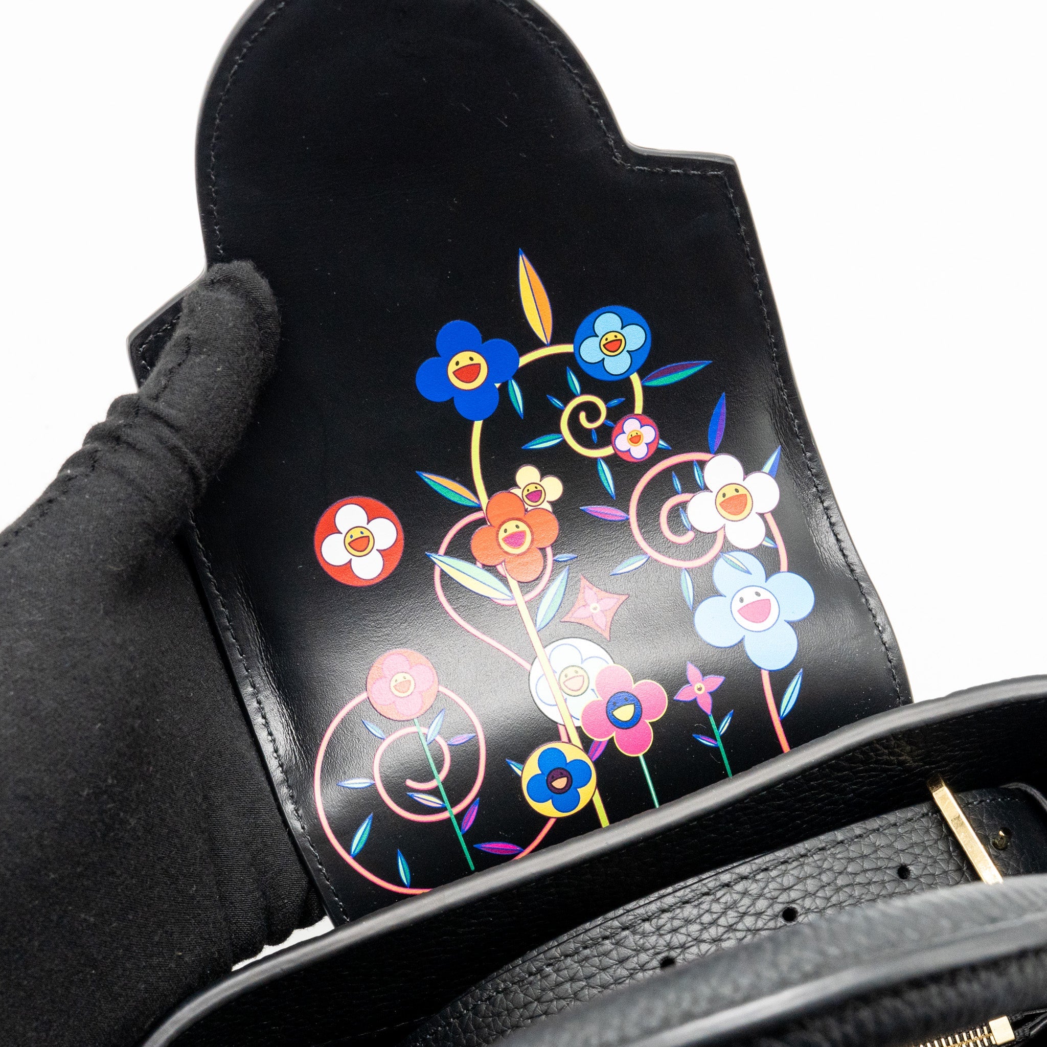 LOUIS VUITTON MURAKAMI LIMITED EDITION CAPUCINES BB TAURILLON LEATHER BLACK GHW