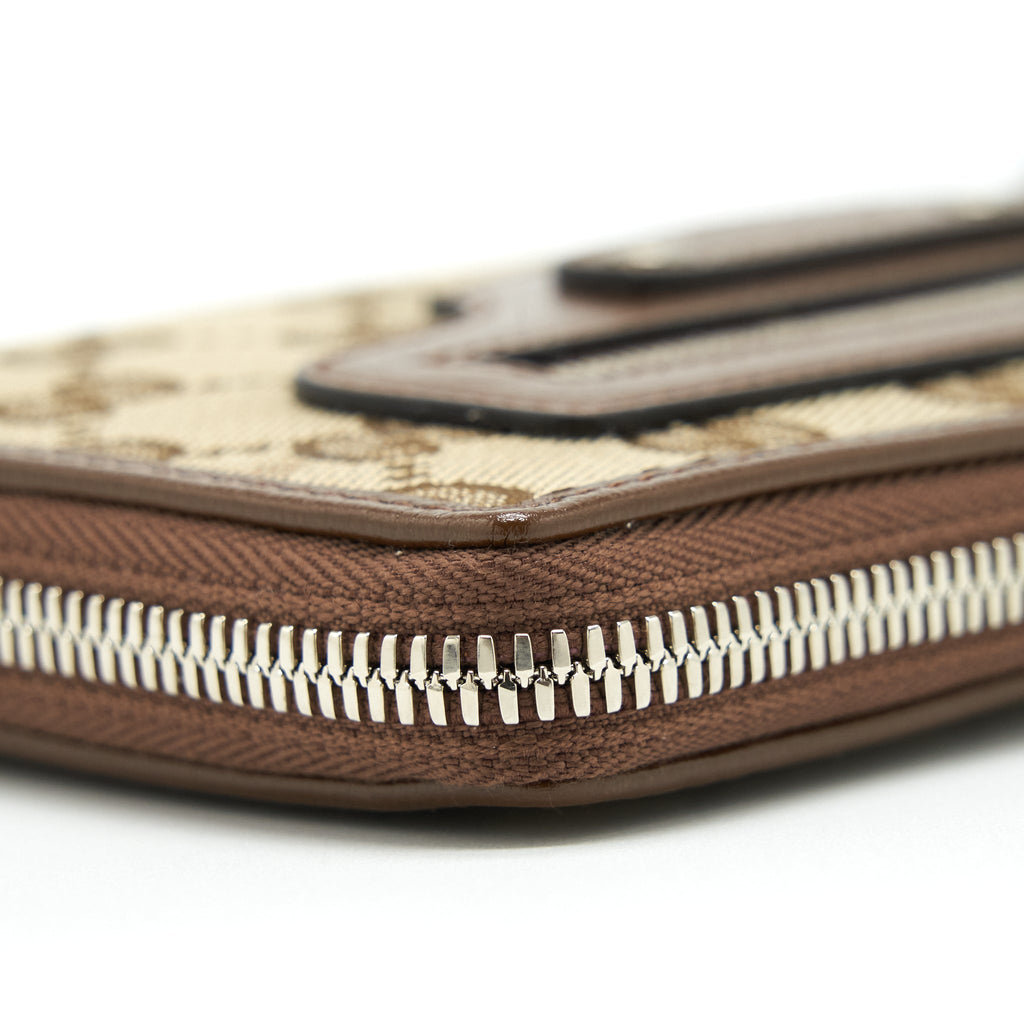 GUCCI X BALENCIAGA BROWN 2021 CLASSIC ZIP LONG WALLET SHW