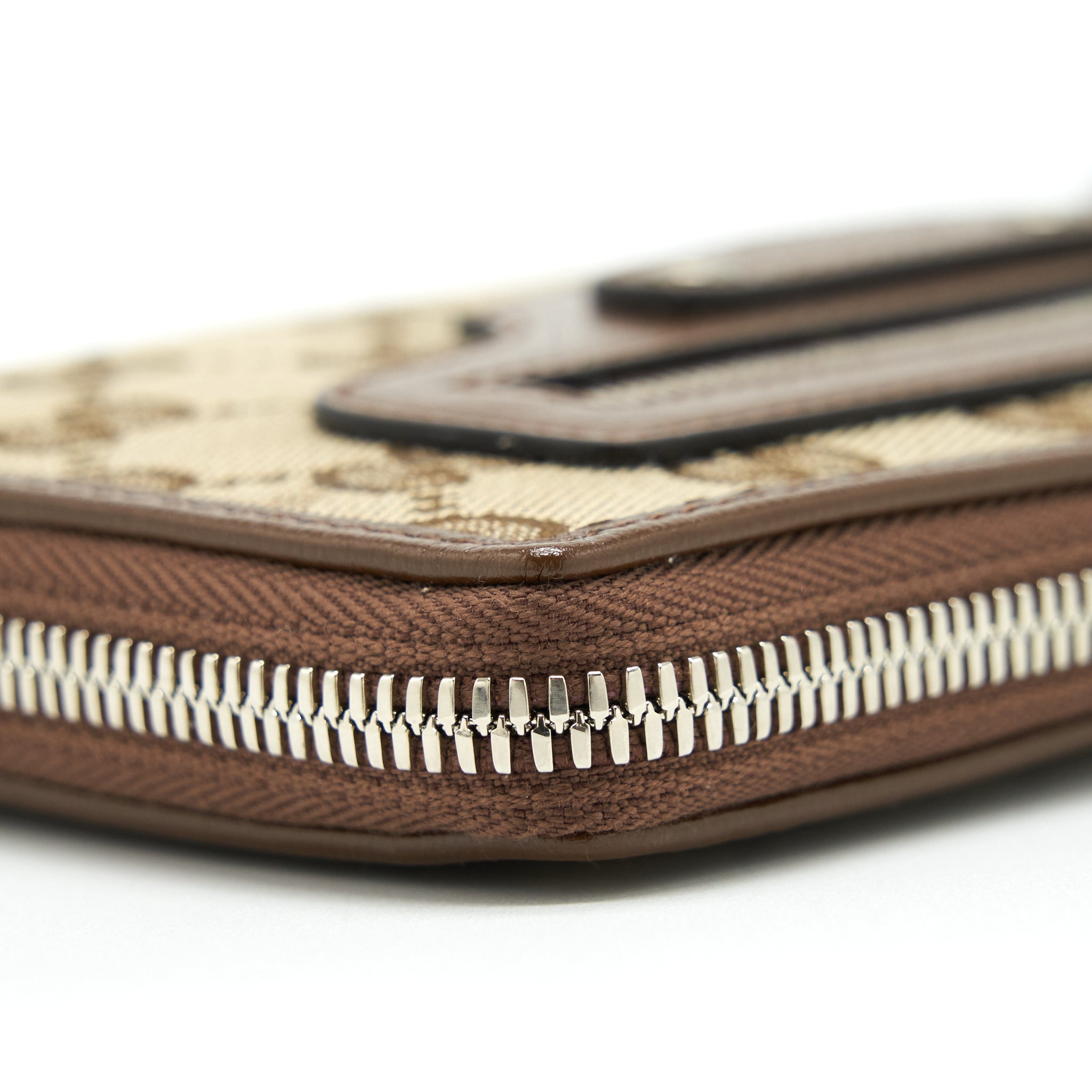 GUCCI X BALENCIAGA BROWN 2021 CLASSIC ZIP LONG WALLET SHW