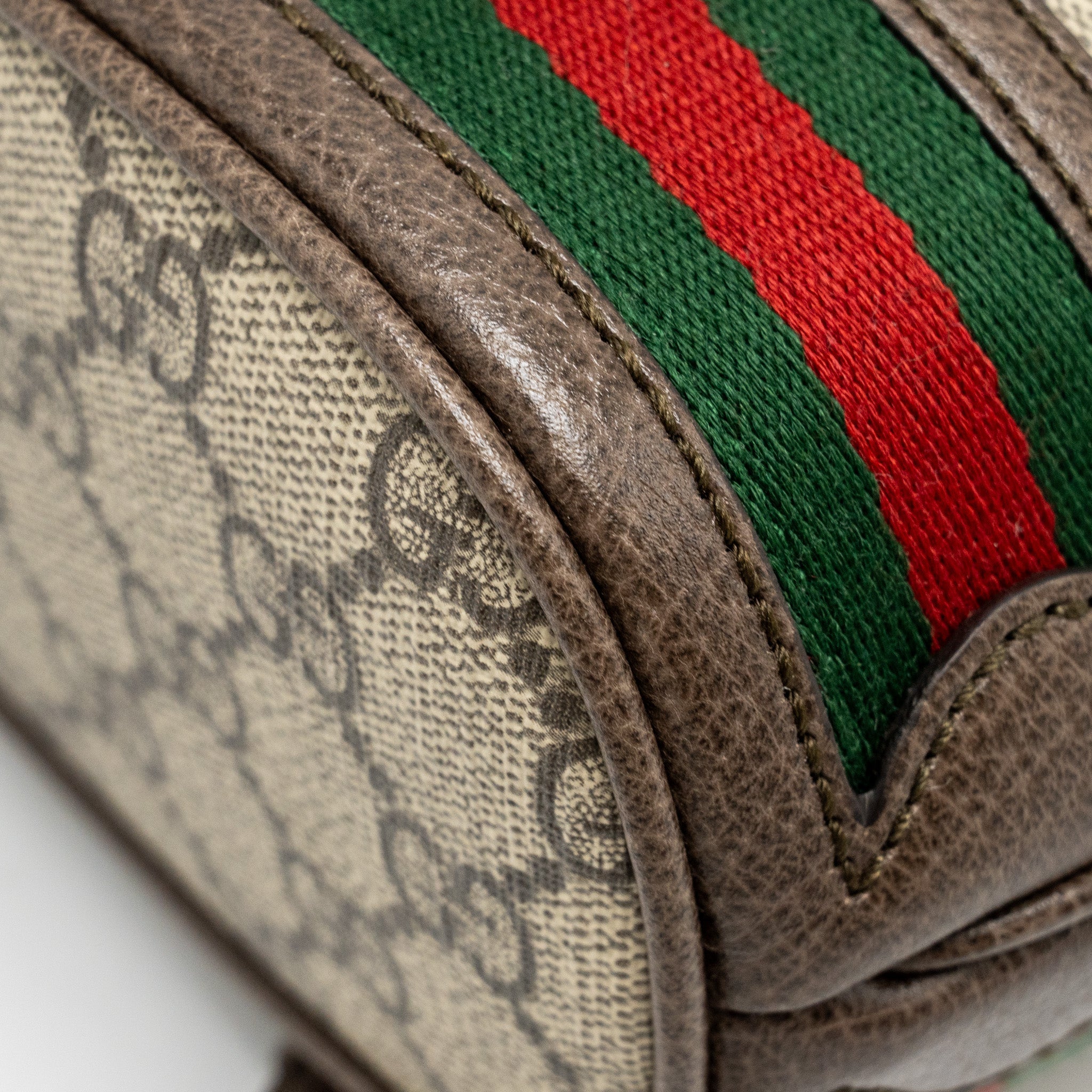 GUCCI OPHIDIA MINI BUCKET BAG GG SUPREME CANVAS BEIGE / EBONY GHW