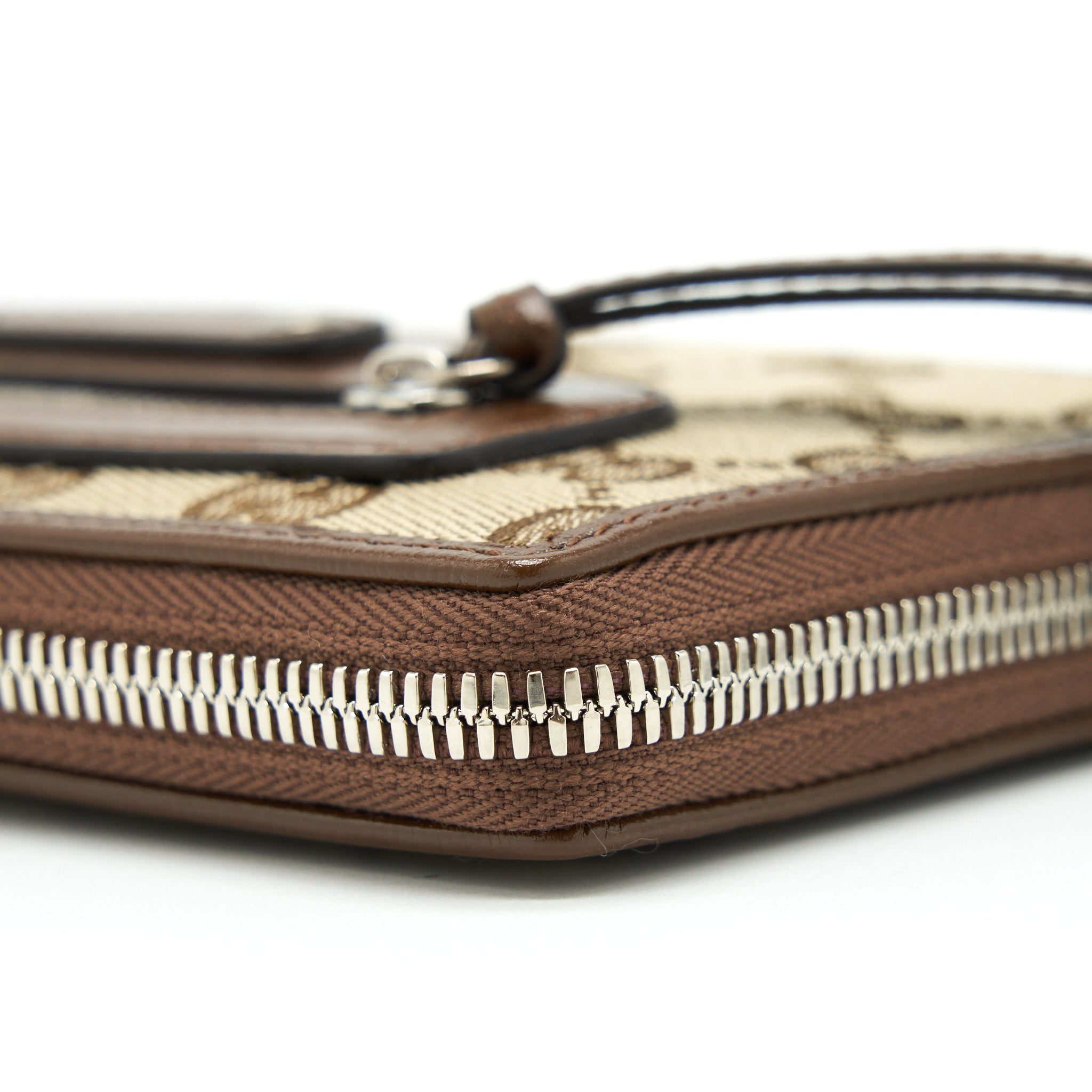 GUCCI X BALENCIAGA BROWN 2021 CLASSIC ZIP LONG WALLET SHW
