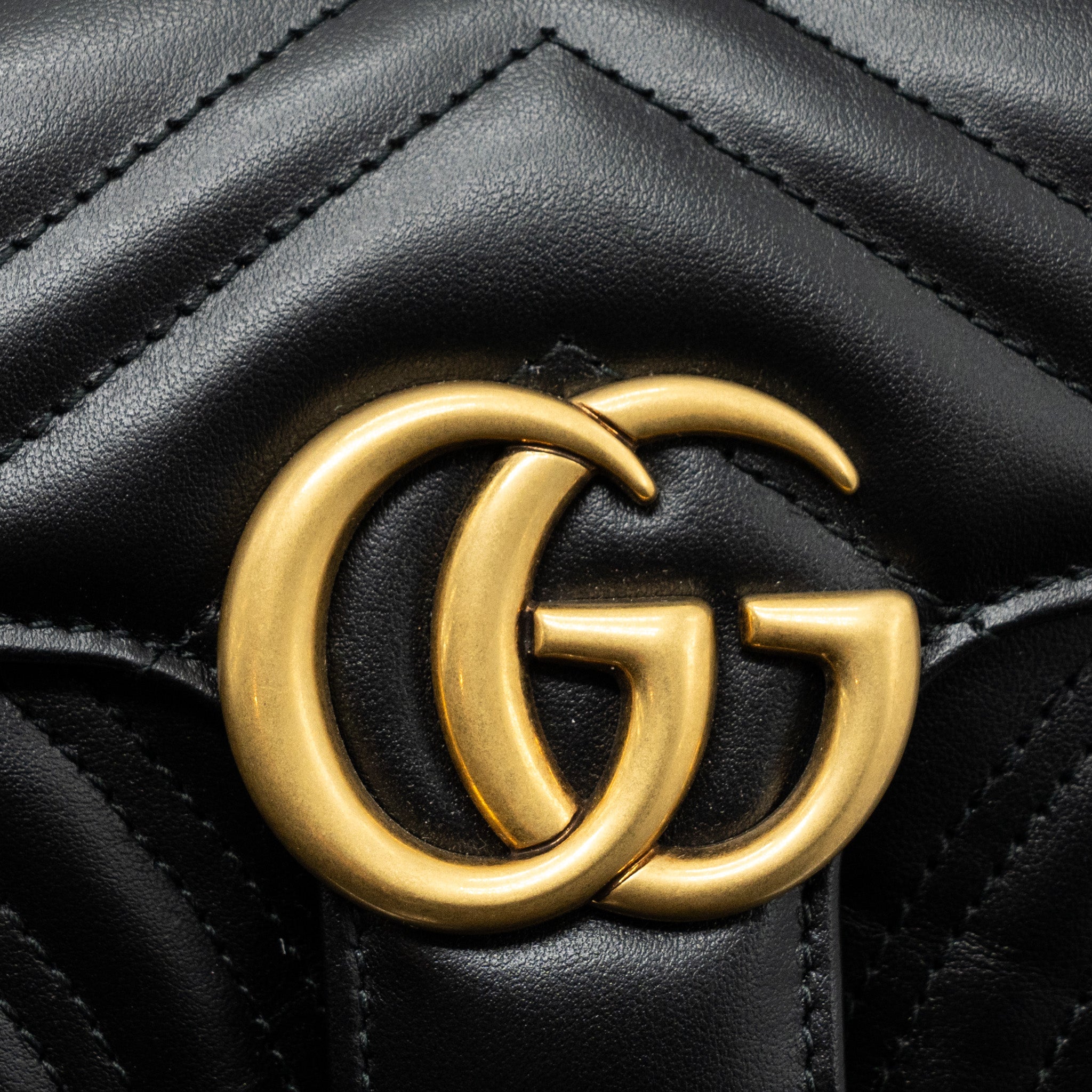 GUCCI MINI MARMONT CALFSKIN BLACK GHW