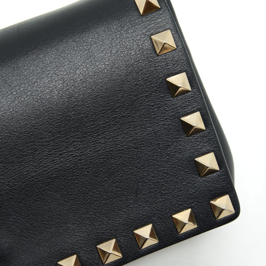 VALENTINO ROCKSTUD MINI FLAP CROSSBODY BAG BLACK LGHW