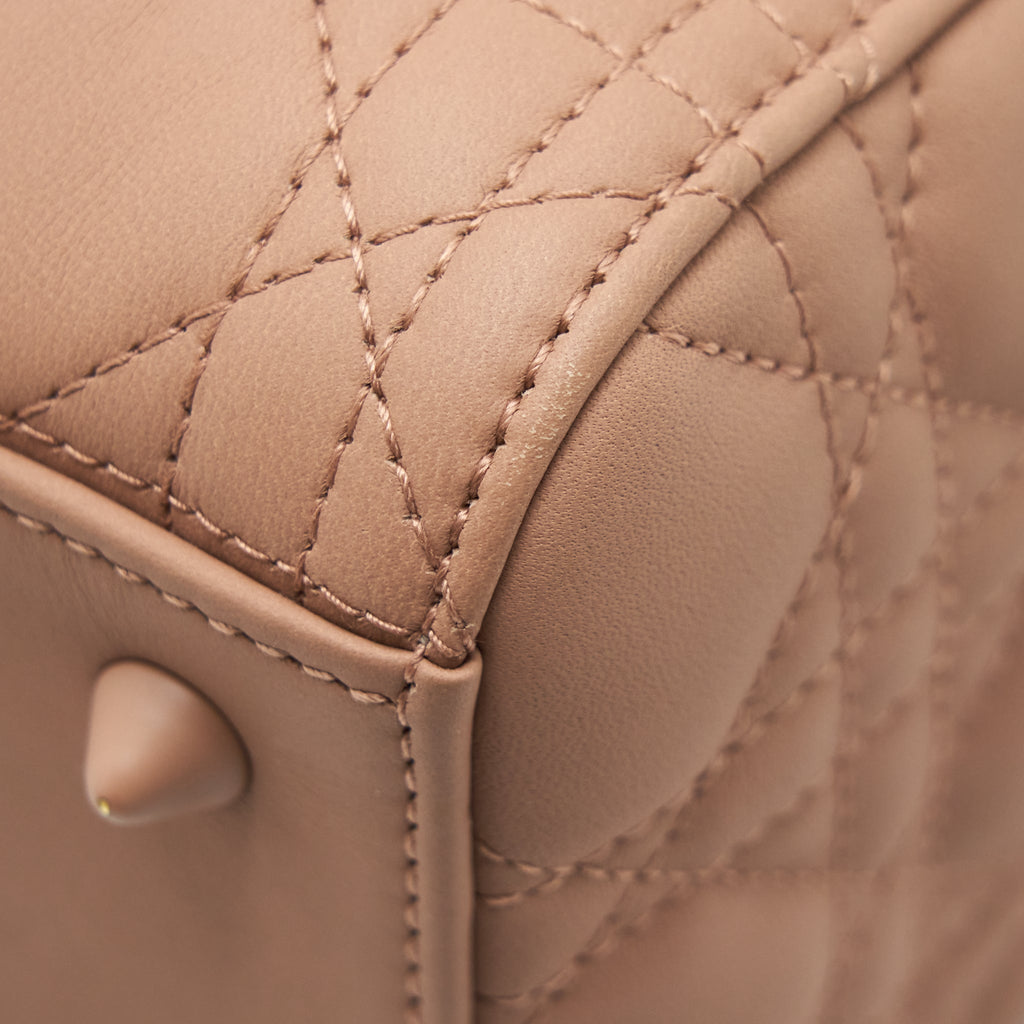 DIOR MEDIUM LADY DIOR BLUSH ULTRAMATTE CANNAGE CALFSKIN BAG