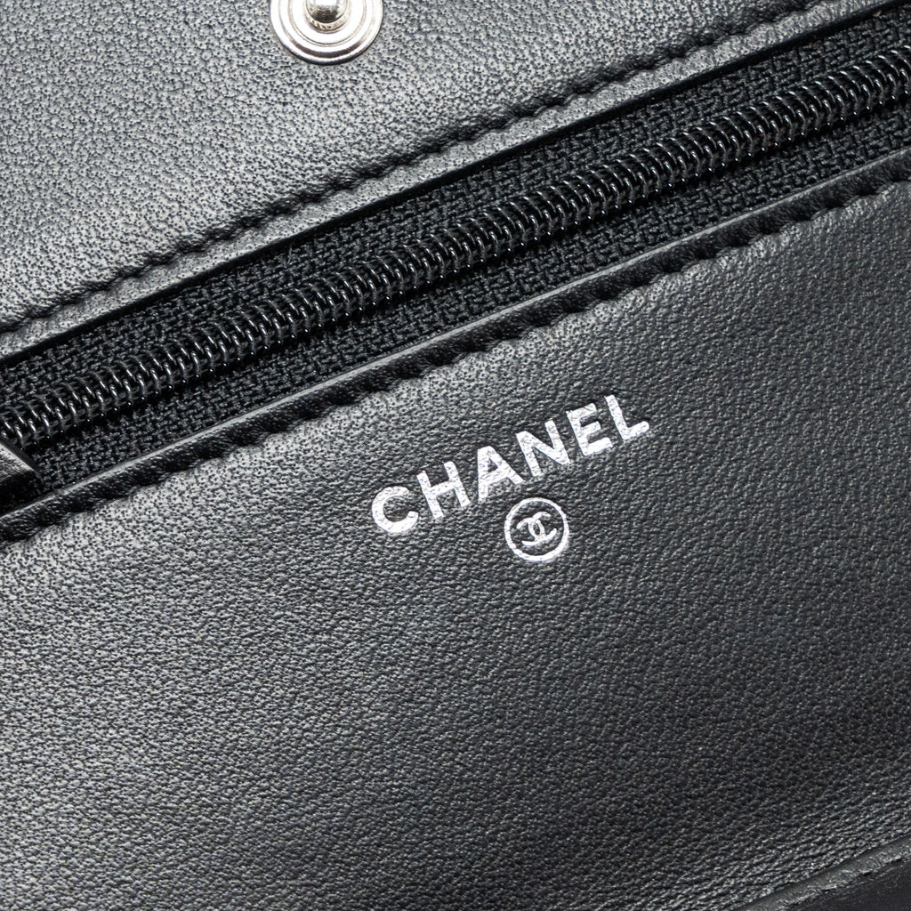 CHANEL CLASSIC WALLET ON CHAIN LAMBSKIN BLACK SHW