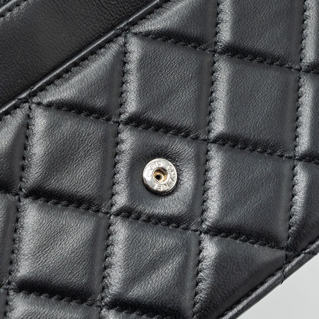 CHANEL CLASSIC WALLET ON CHAIN LAMBSKIN BLACK SHW