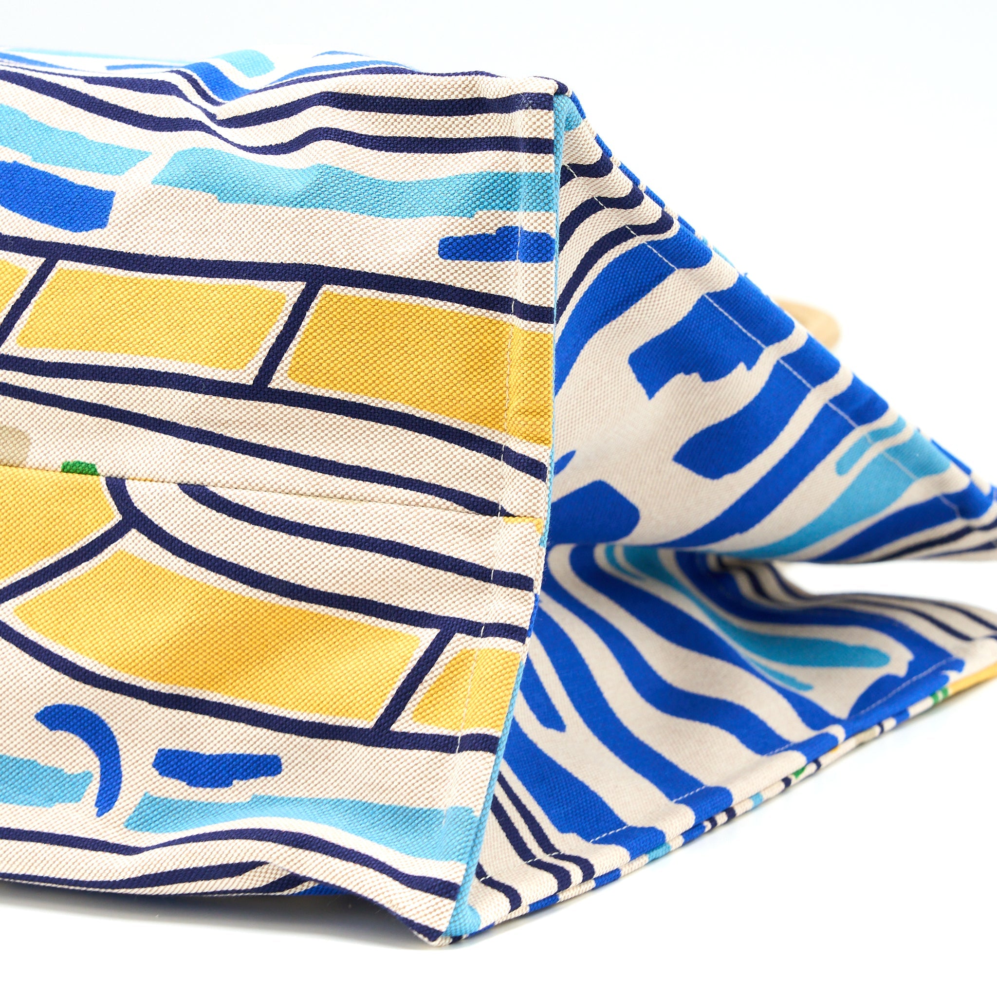 HERMES FARNIENTE BEACH BAG COTTON ROUGE/JAUNE