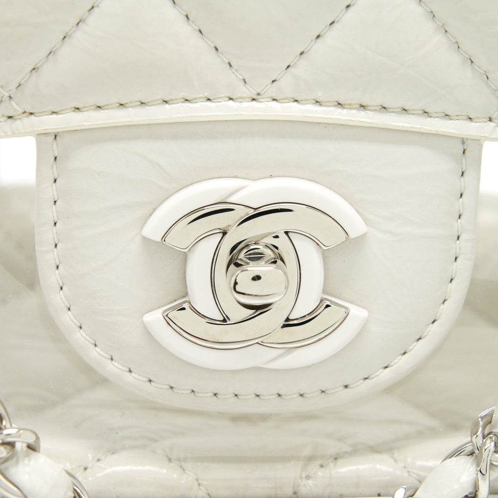 CHANEL PVC AQUARIUM BACKPACK AGED CALFSKIN WHITE SHW