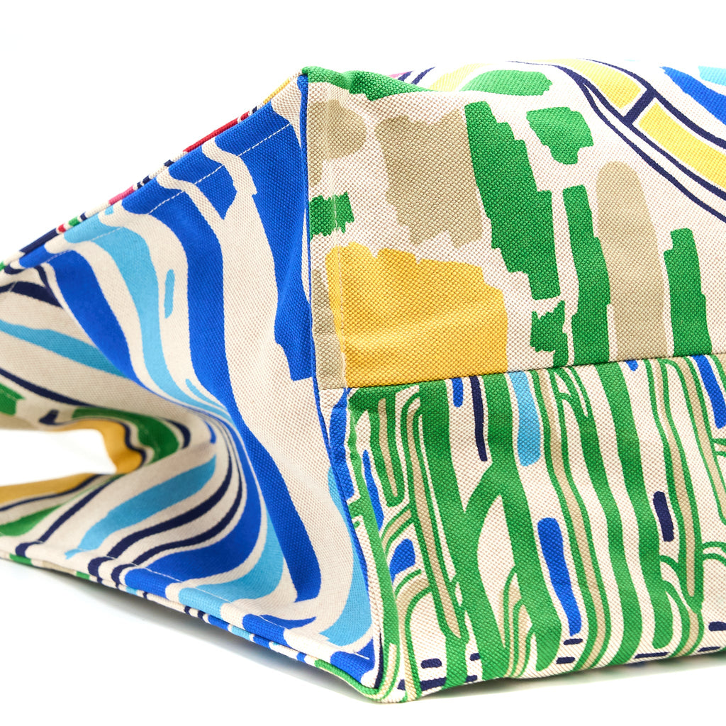 HERMES FARNIENTE BEACH BAG COTTON ROUGE/JAUNE