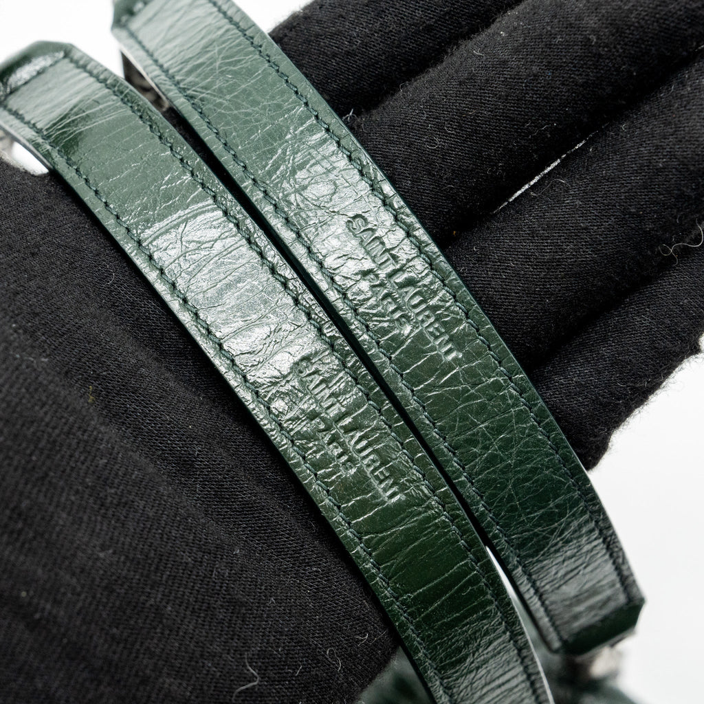 SAINT LAURENT MEDIUM NIKI CALFSKIN GREEN RUTHENIUM HARDWARE