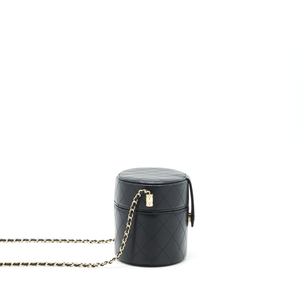CHANEL SMALL VANITY WITH CHAIN LAMBSKIN BLACK LGHW