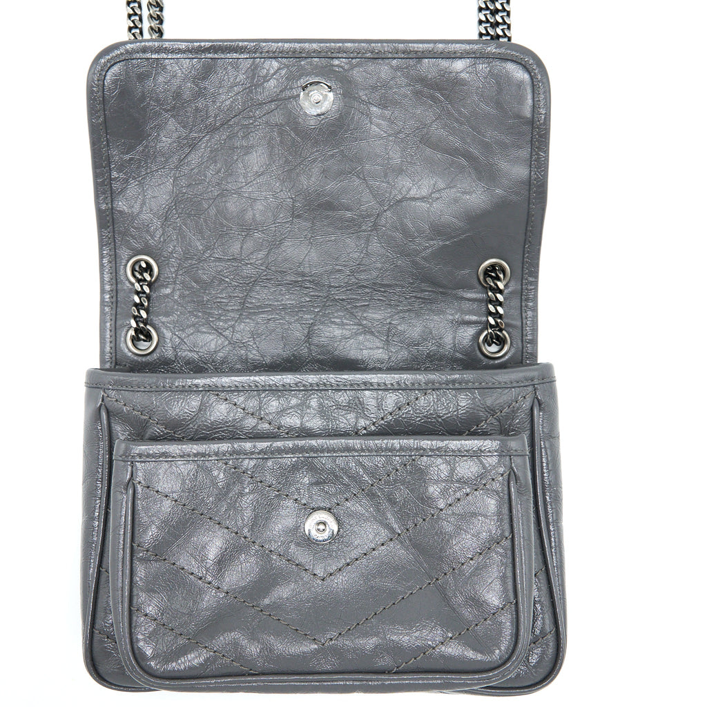SAINT LAURENT/YSL NIKI BABY DARK GREY WITH GREY HARDWARE