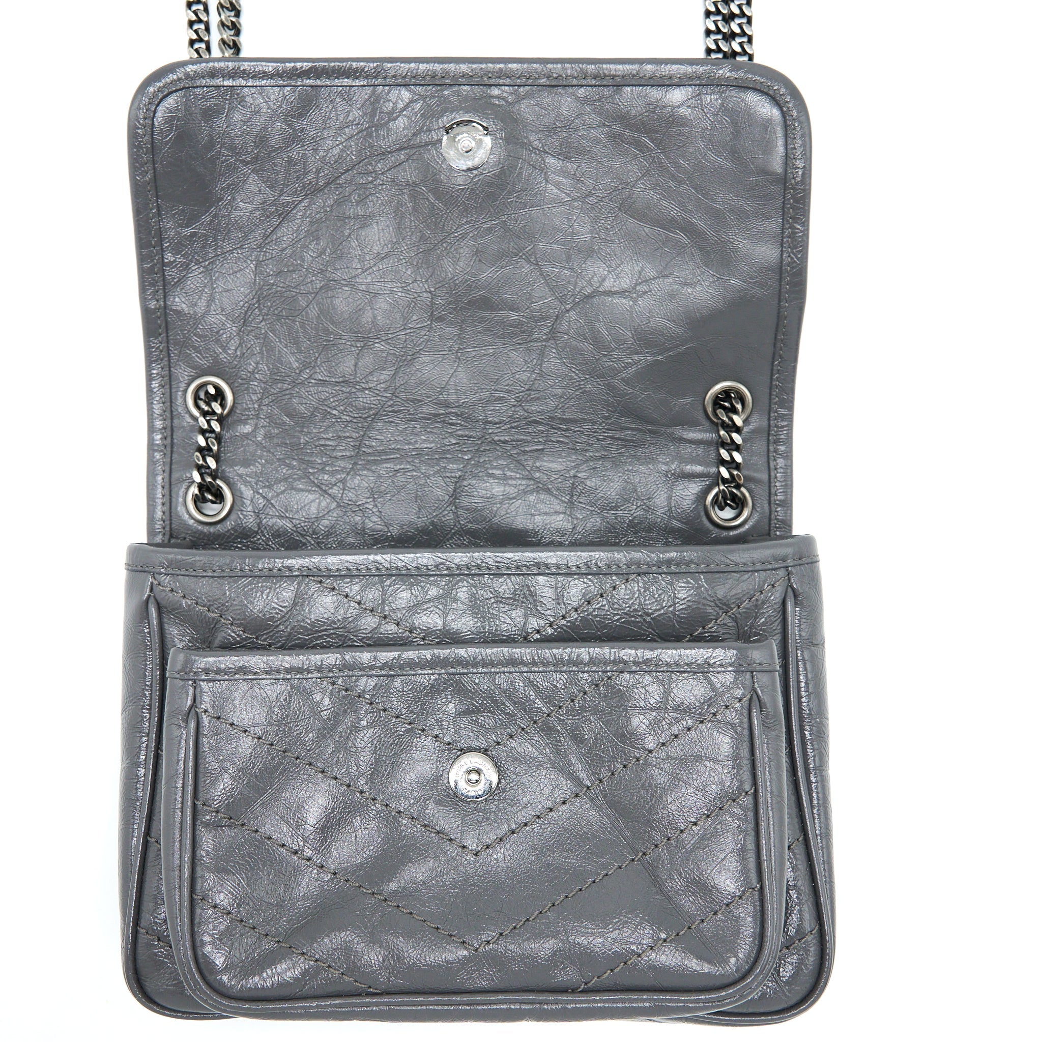 SAINT LAURENT/YSL NIKI BABY DARK GREY WITH GREY HARDWARE