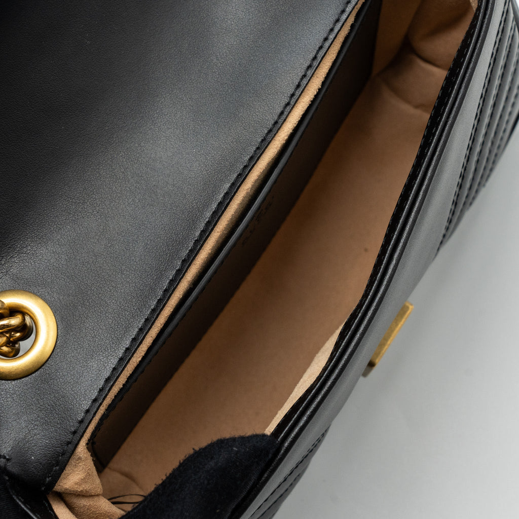 GUCCI MINI MARMONT CALFSKIN BLACK GHW
