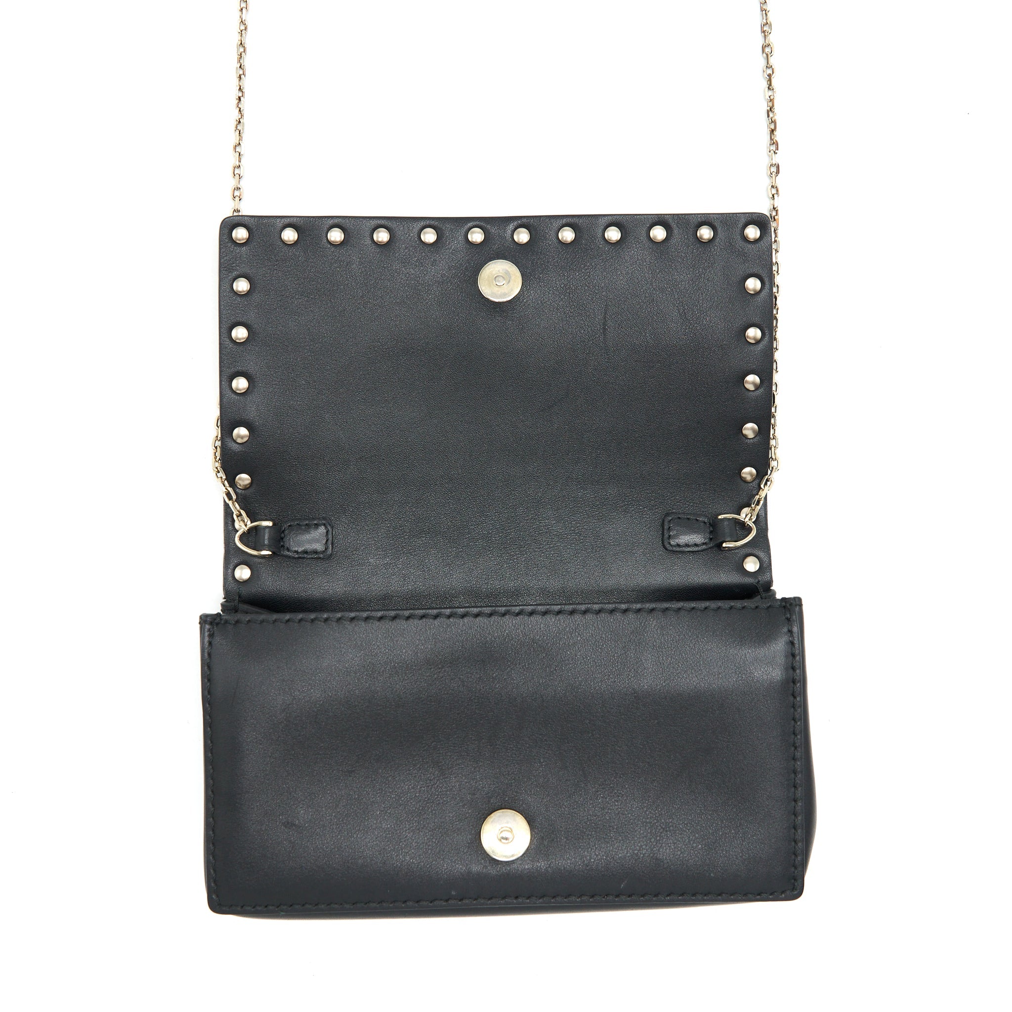 VALENTINO ROCKSTUD MINI FLAP CROSSBODY BAG BLACK LGHW