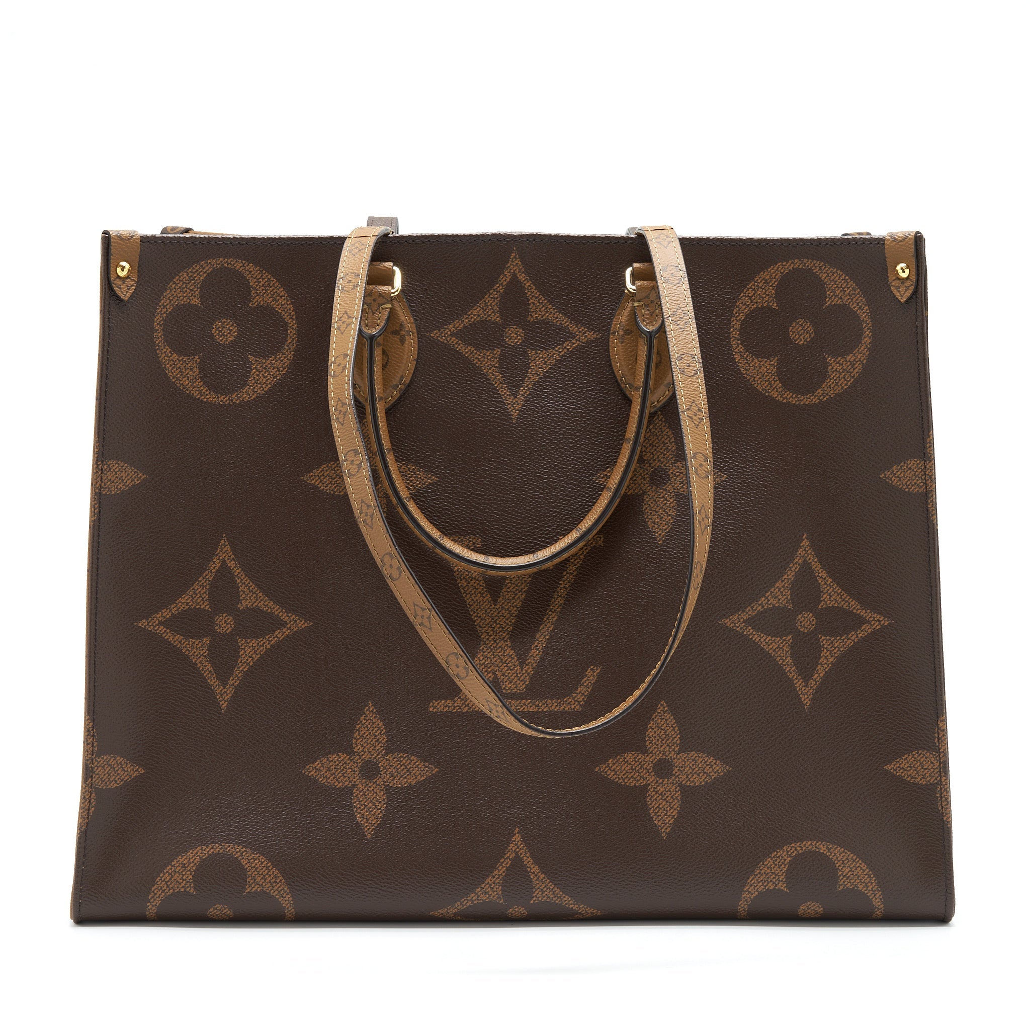 LOUIS VUITTON ON THE GO GM MONOGRAM REVERSE CANVAS GHW