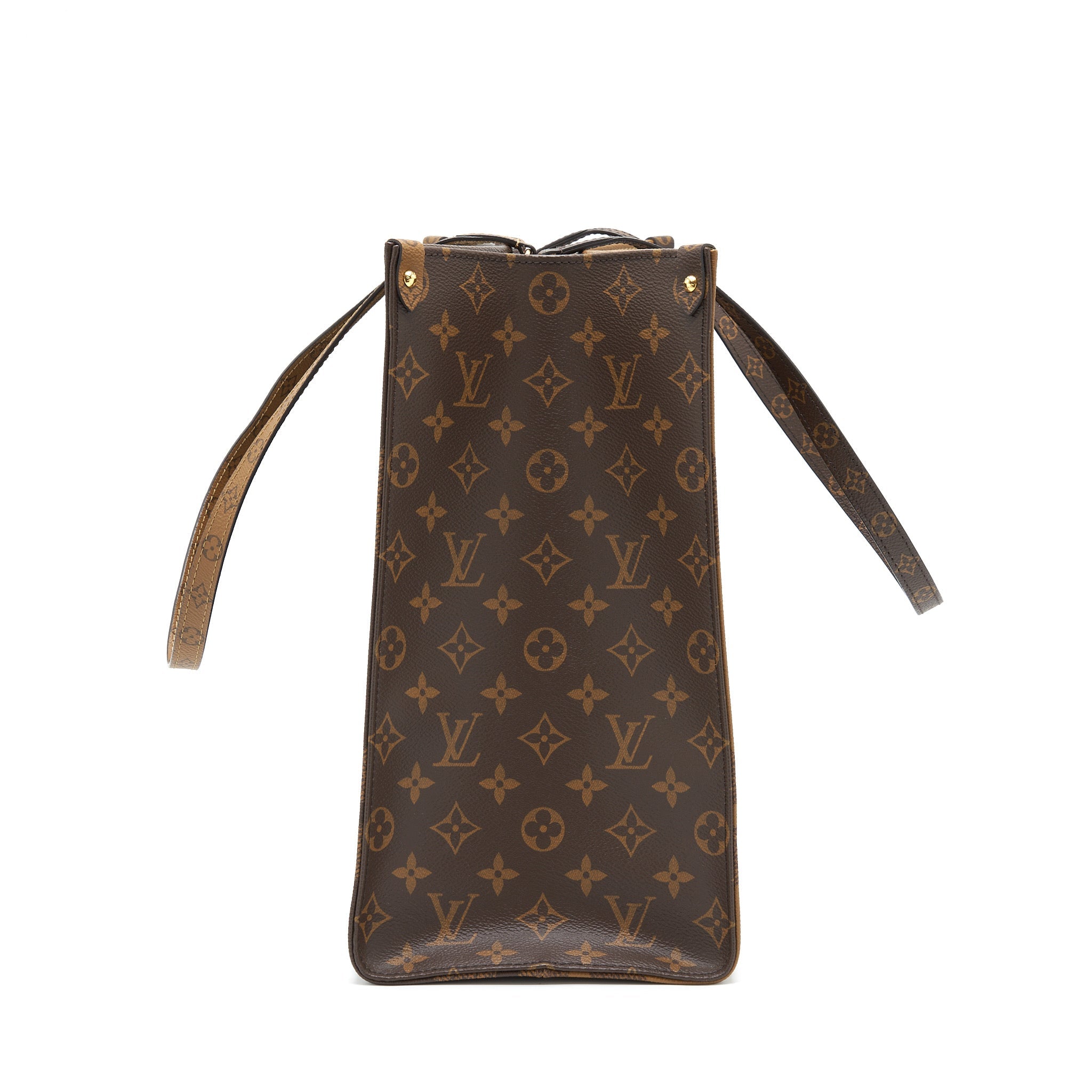 LOUIS VUITTON ON THE GO GM MONOGRAM REVERSE CANVAS GHW