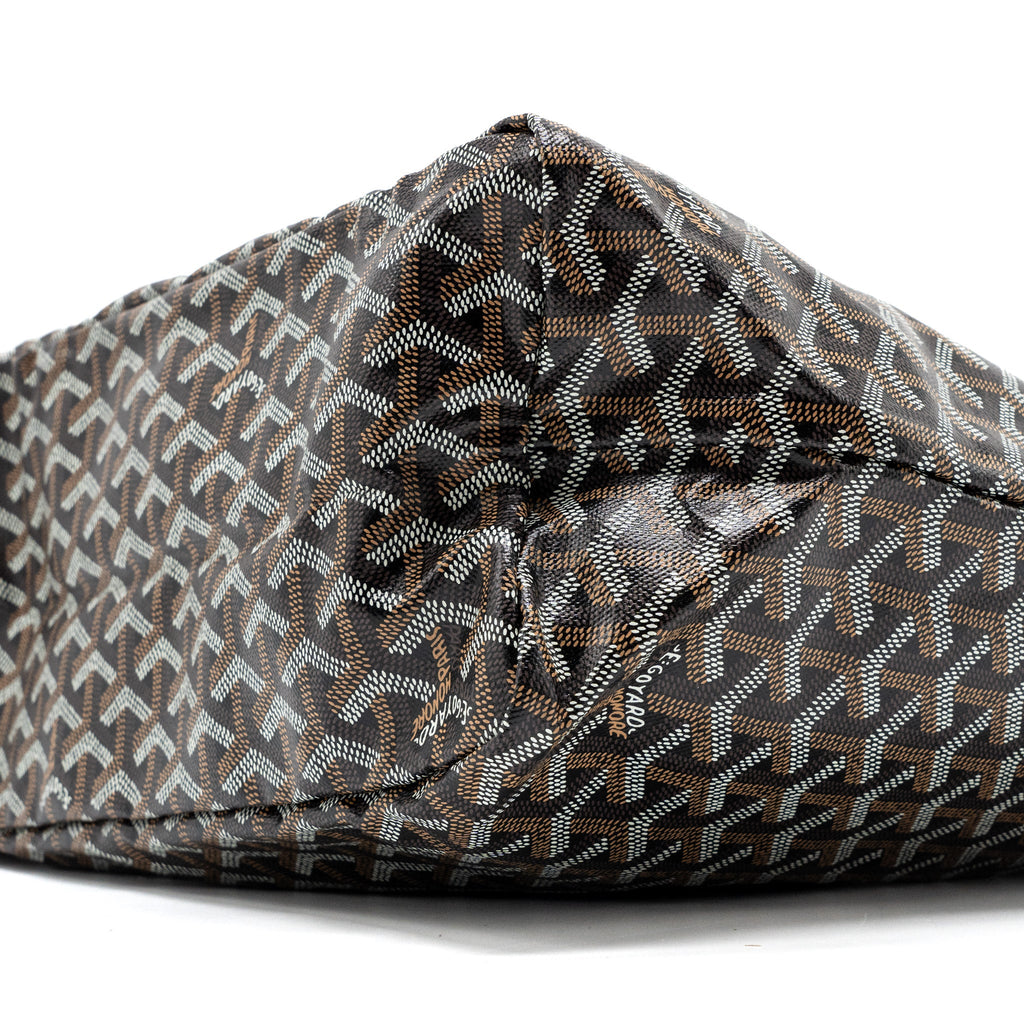GOYARD SAINT LOUIS PM TOTE BAG GOYARDLINE CANVAS / LEATHER BLACK SHW