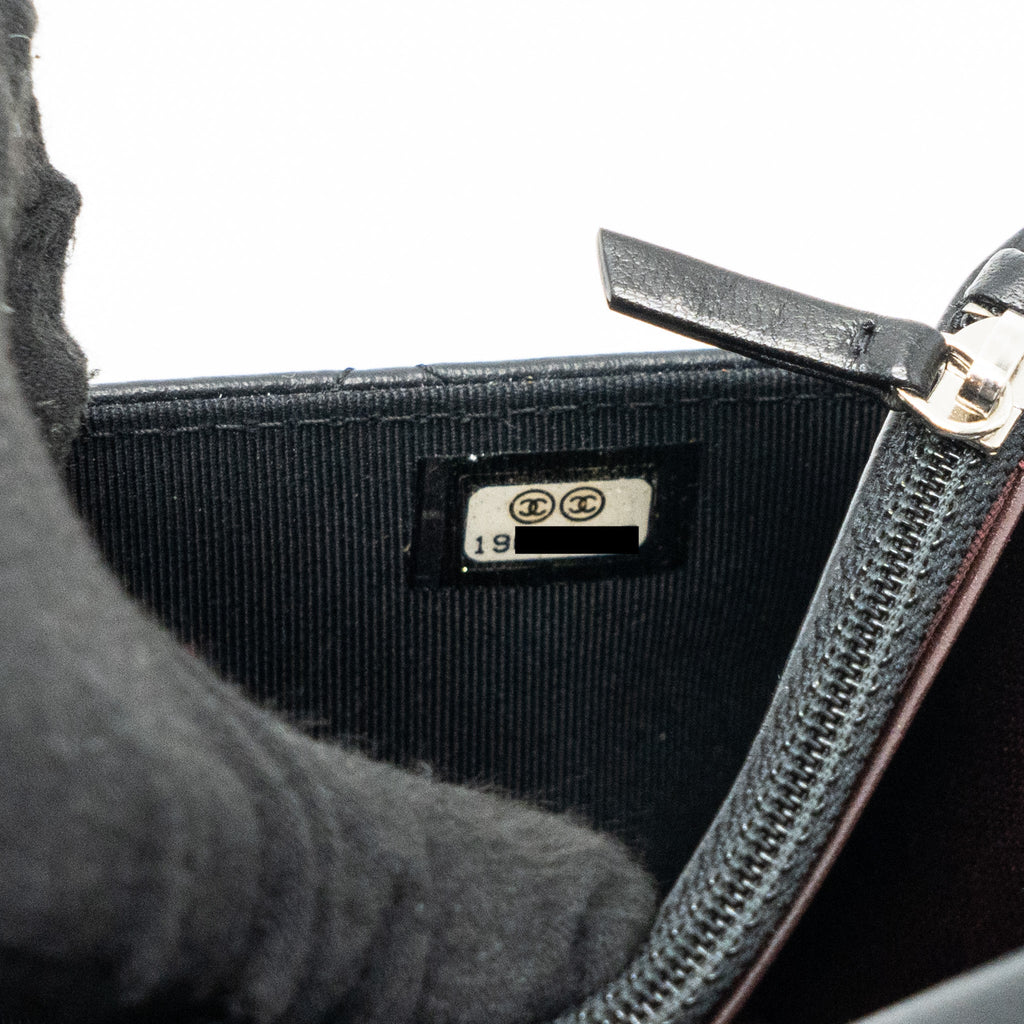CHANEL CLASSIC WALLET ON CHAIN LAMBSKIN BLACK SHW