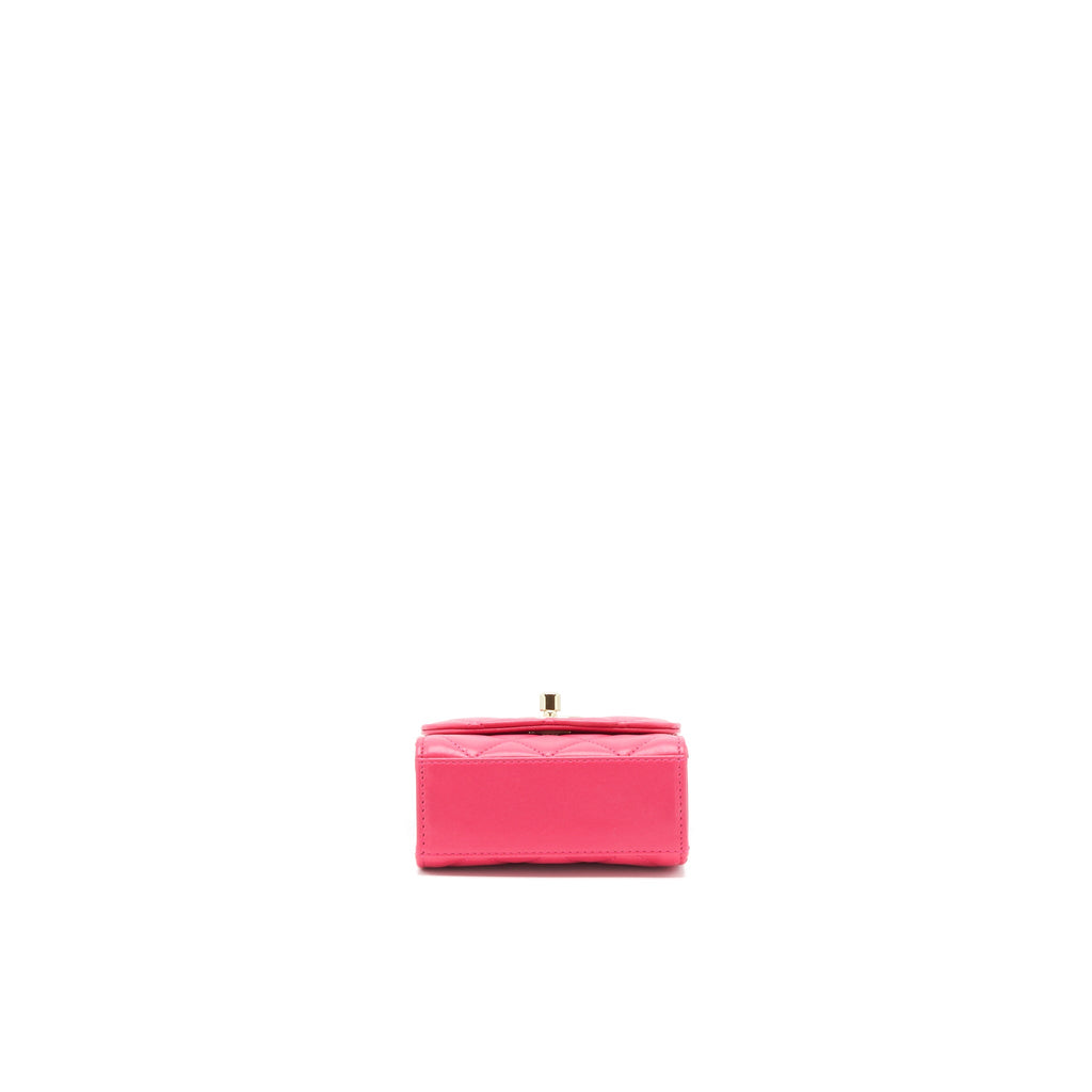 CHANEL MINI TRENDY CC CHAIN WALLET LAMBSKIN HOT PINK LGHW