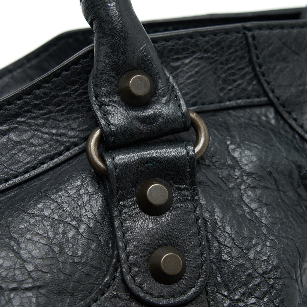 BALENCIAGA CLASSIC CITY BAG BLACK WITH RUTHENIUM HARDWARE