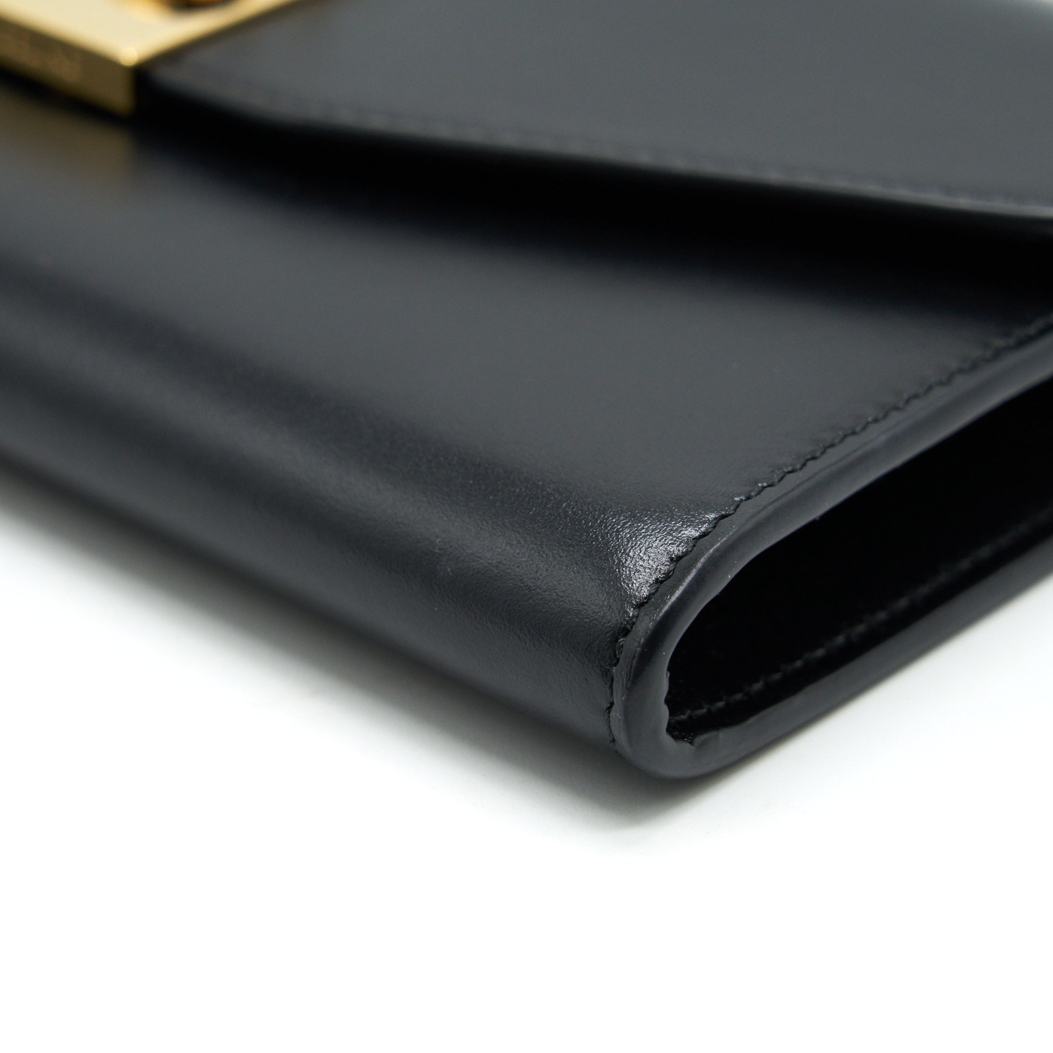 CELINE CALFSKIN C WALLET ON CHAIN BAG BLACK GHW