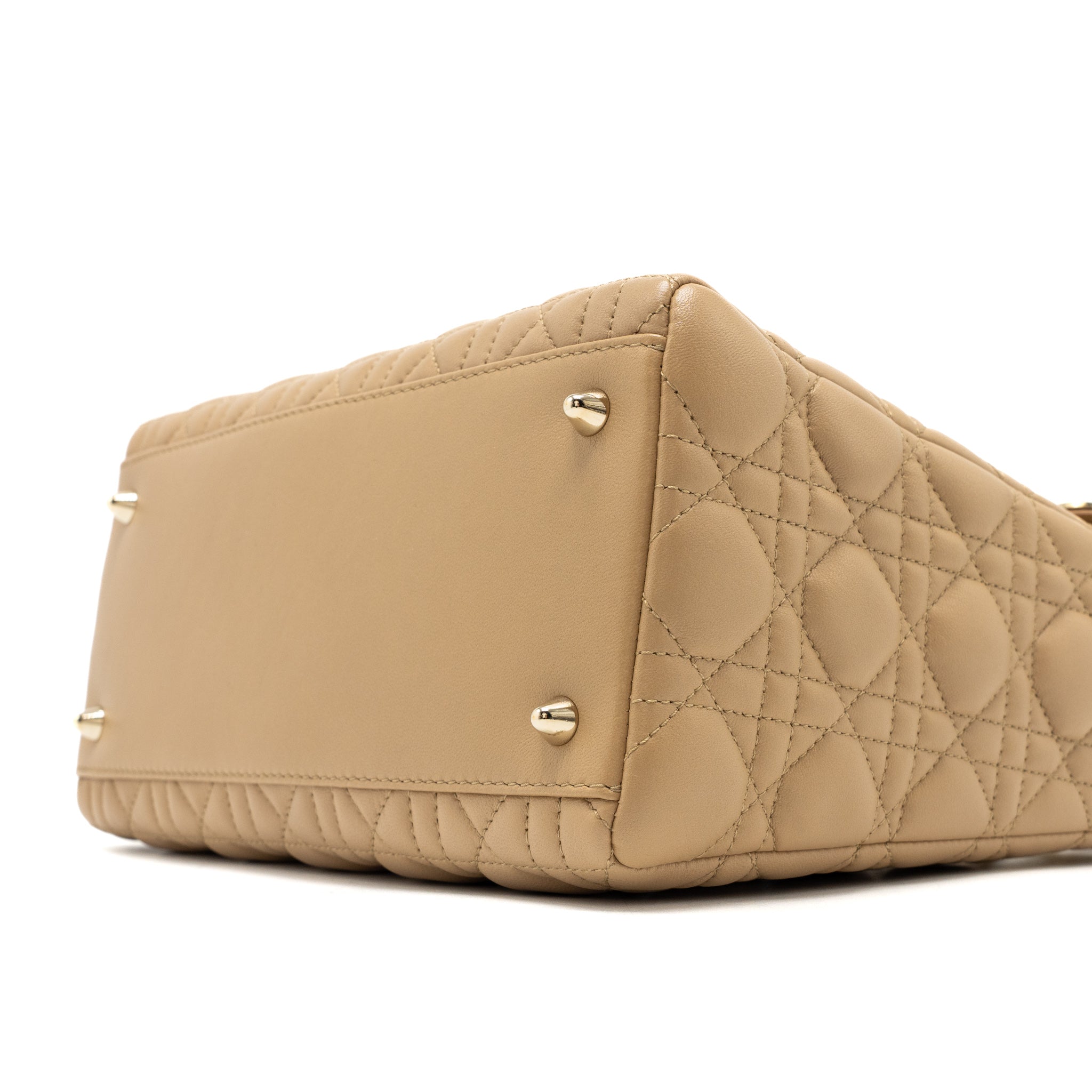 DIOR MEDIUM LADY DIOR LAMBSKIN BEIGE LGHW