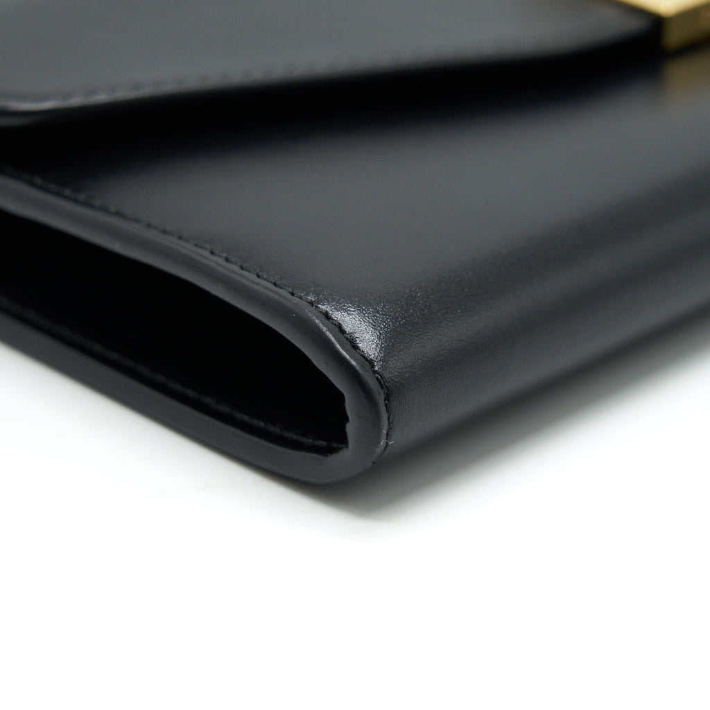 CELINE CALFSKIN C WALLET ON CHAIN BAG BLACK GHW