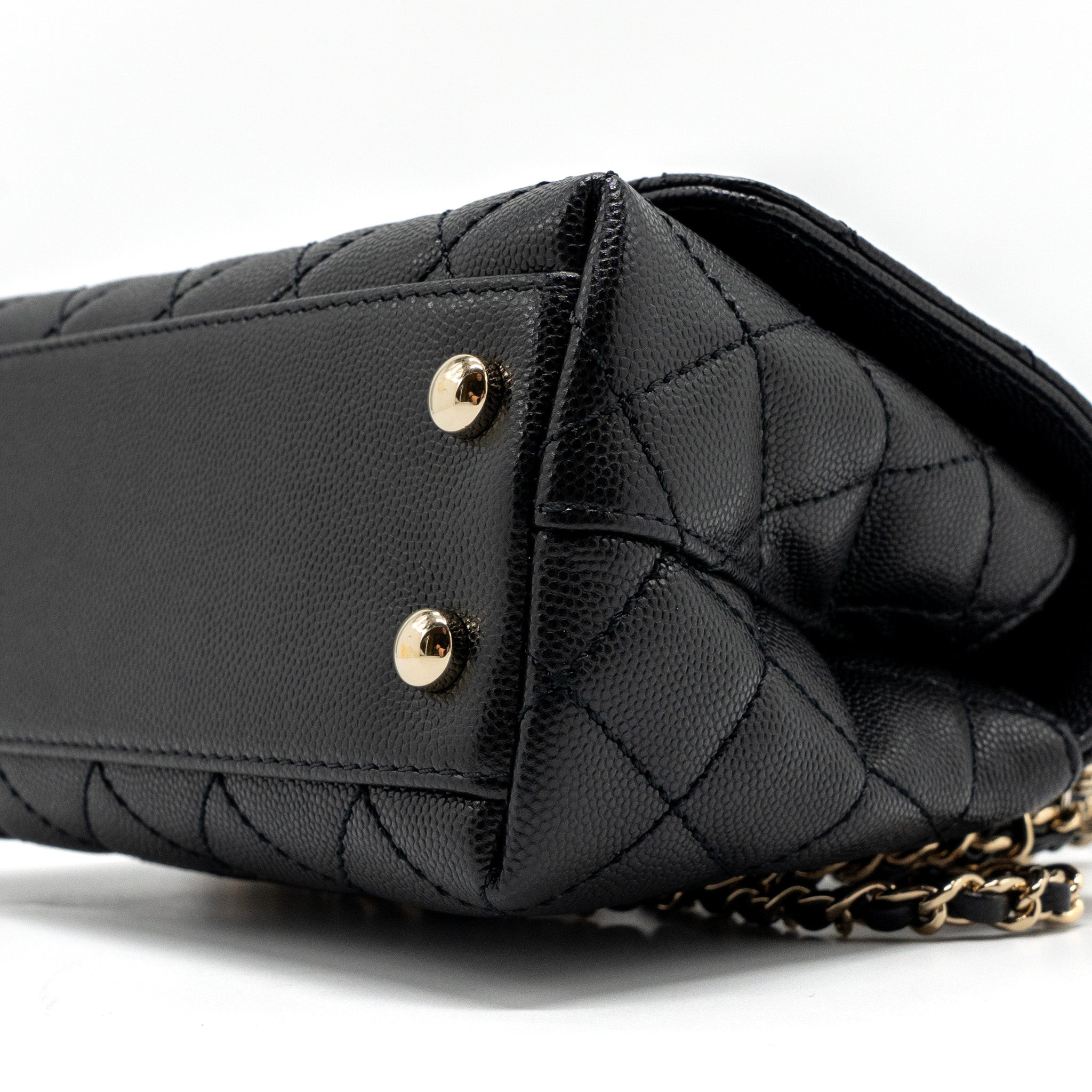 CHANEL COCO HANDLE MINI CAVIAR BLACK LGHW (MICROCHIP)