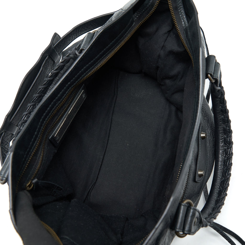 BALENCIAGA CLASSIC CITY BAG BLACK WITH RUTHENIUM HARDWARE