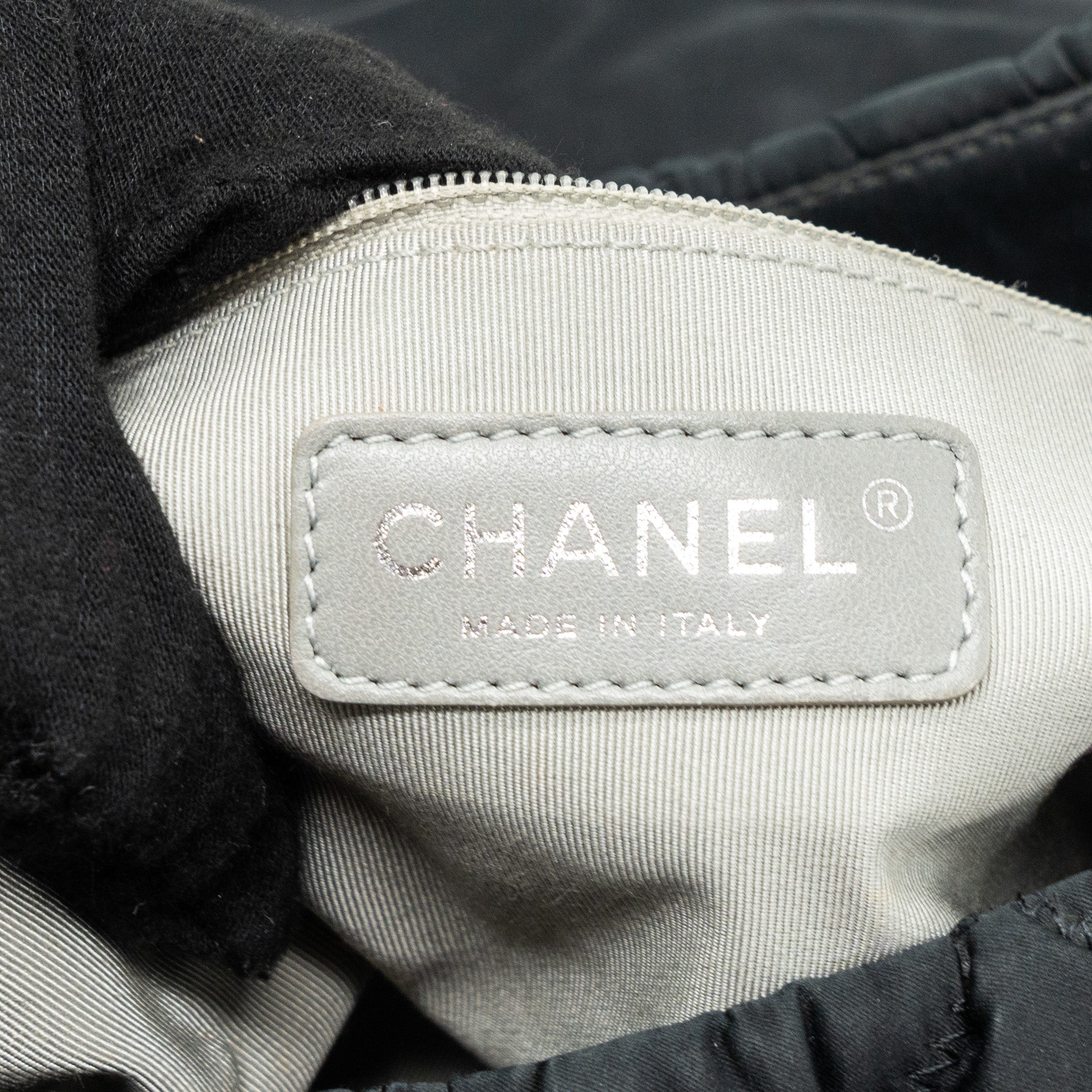 CHANEL QUILTED FLAP SHOULDER BAG NYLON BLACK SHW