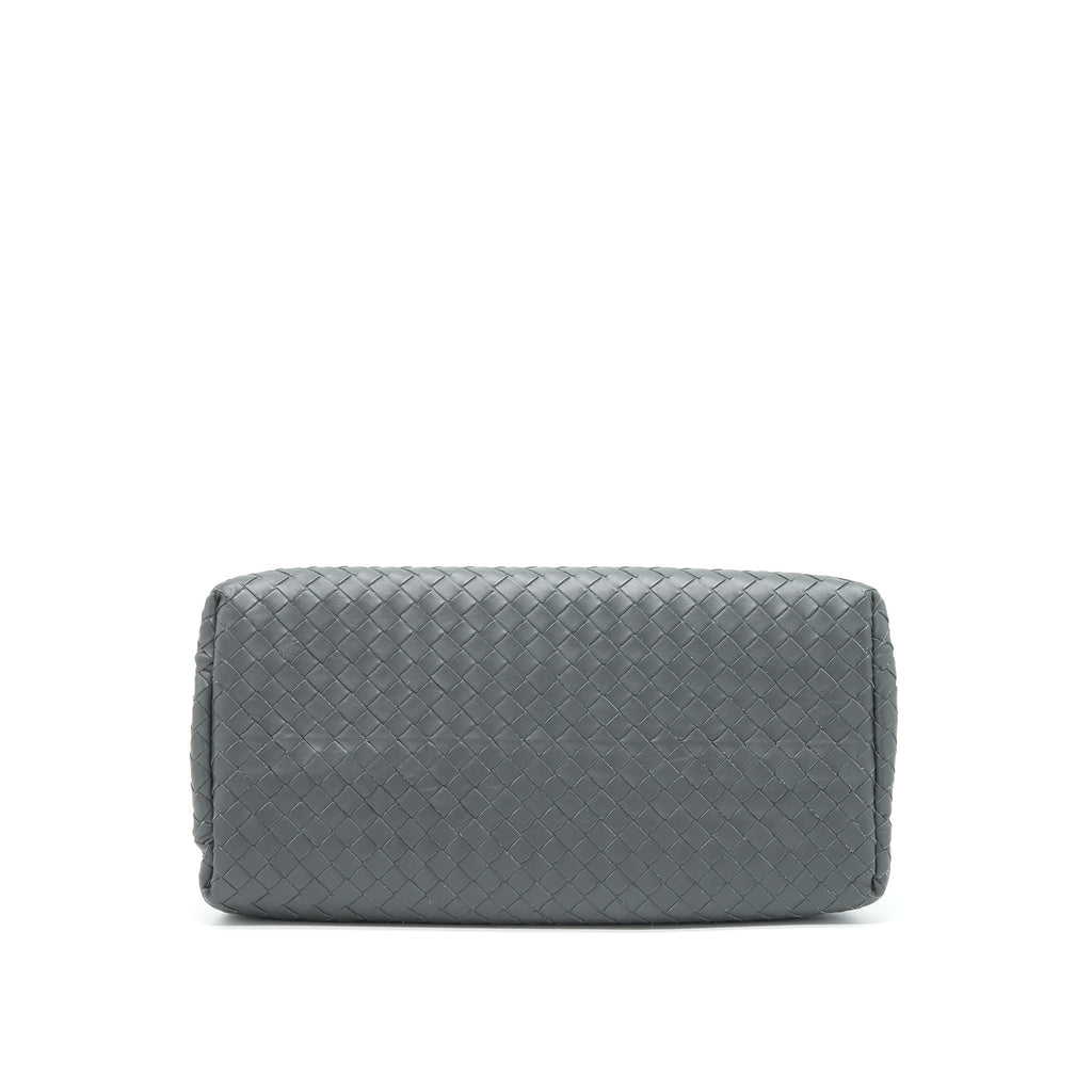 BOTTEGA VENETA ROMA TOTE BAG DARK GREY RUTHENIUM SLIVER HARDWARE