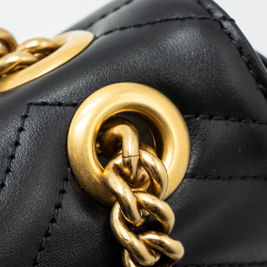 GUCCI MINI MARMONT CALFSKIN BLACK GHW